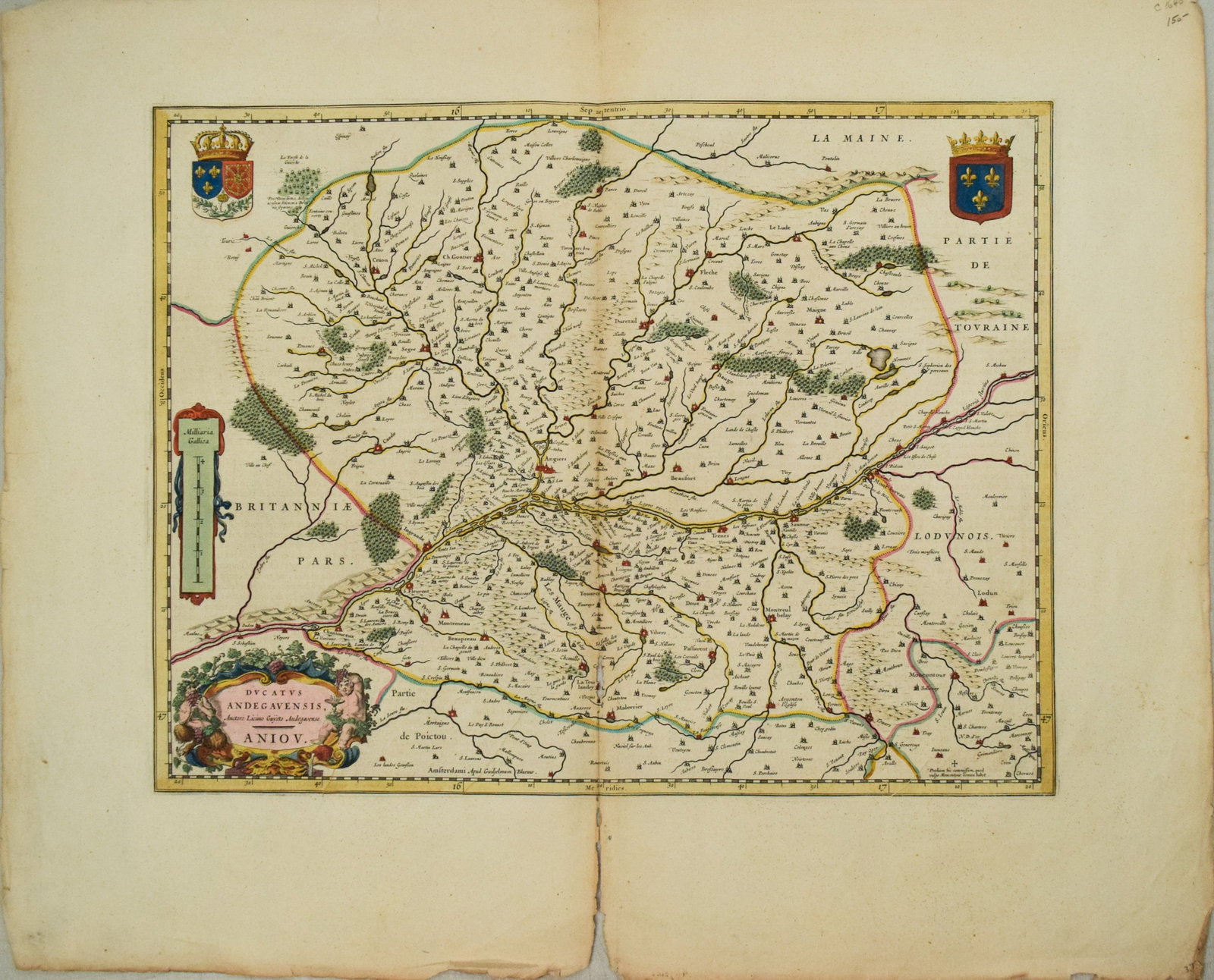 1640 Blaeu Map of the Anjou Region and Loire River -- Ducatus Andegavensis? Aniou (1 of 1)
