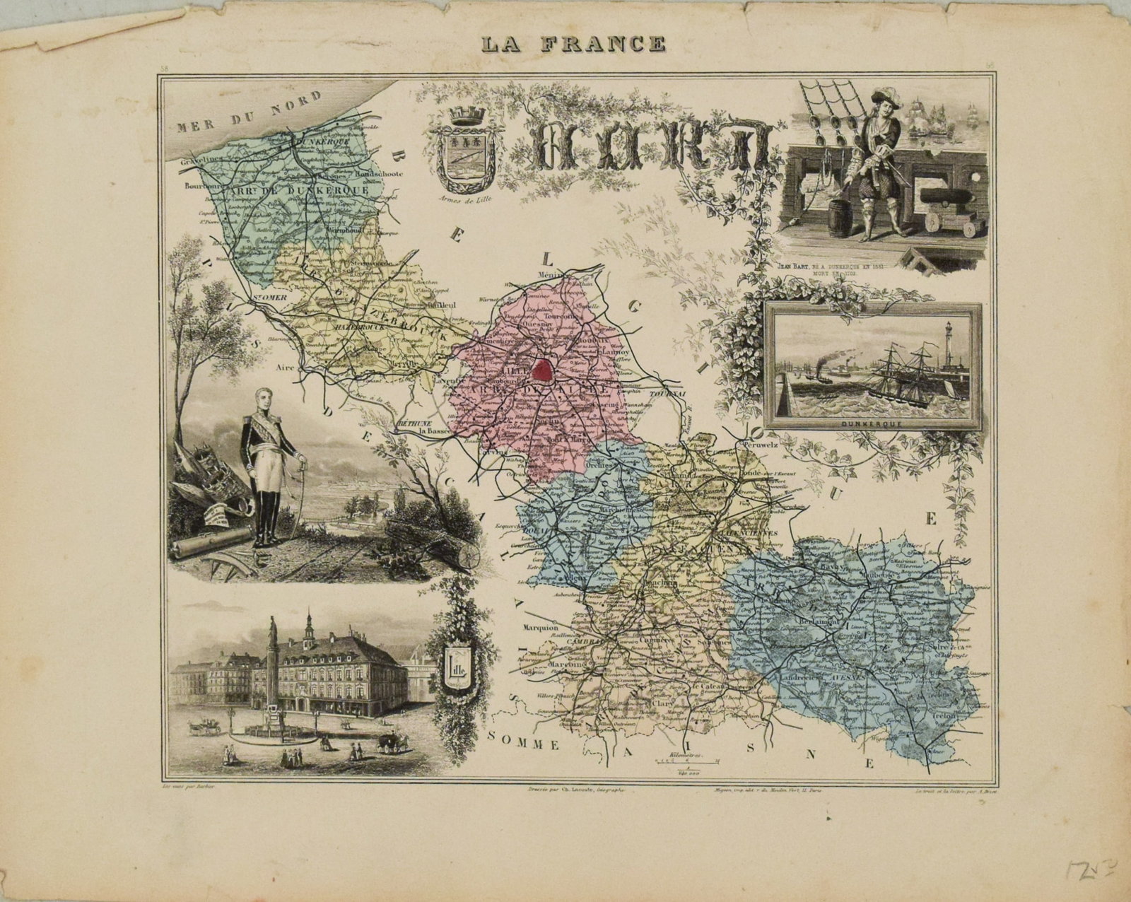 1881 Vuillemin Map of Northern France -- La France. Nord (1 of 1)