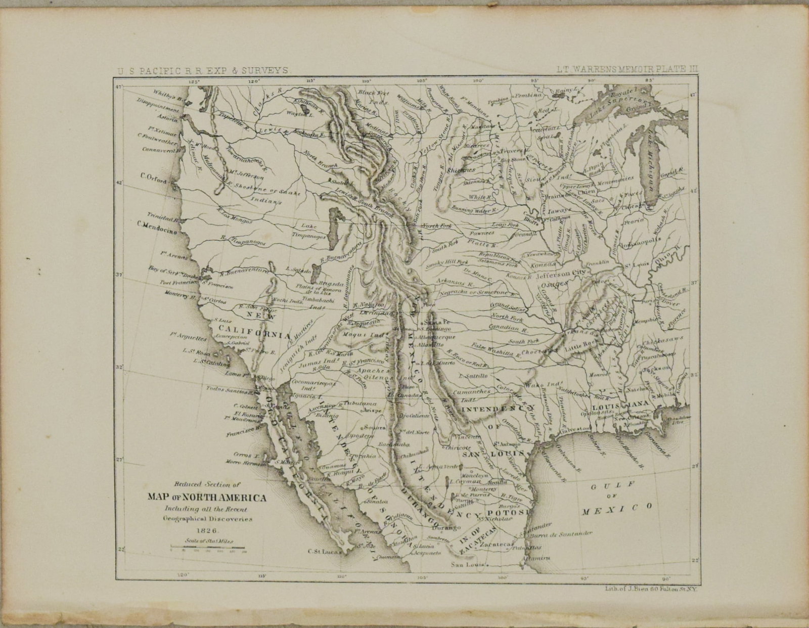 1861 Map of Western US -- Reduced Section of North America Including all the Recent Geographical (1 of 1)