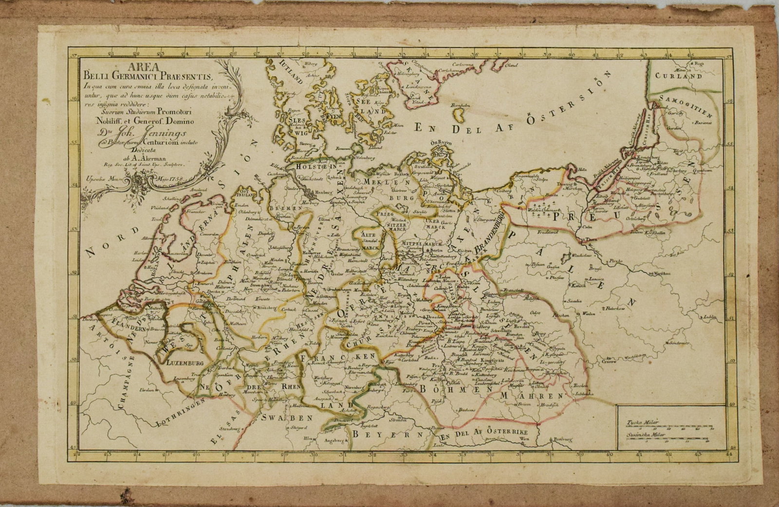 1758 Akerman Map of Germanic States -- Area Belli Germanici Praesentis? (1 of 1)
