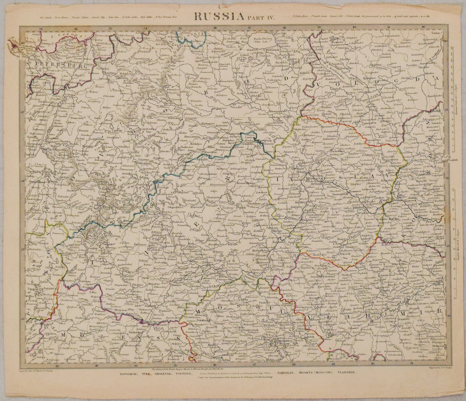 1835 SDUK Map of European Russia's Center portion -- Russia in Europe Part IV (1 of 1)