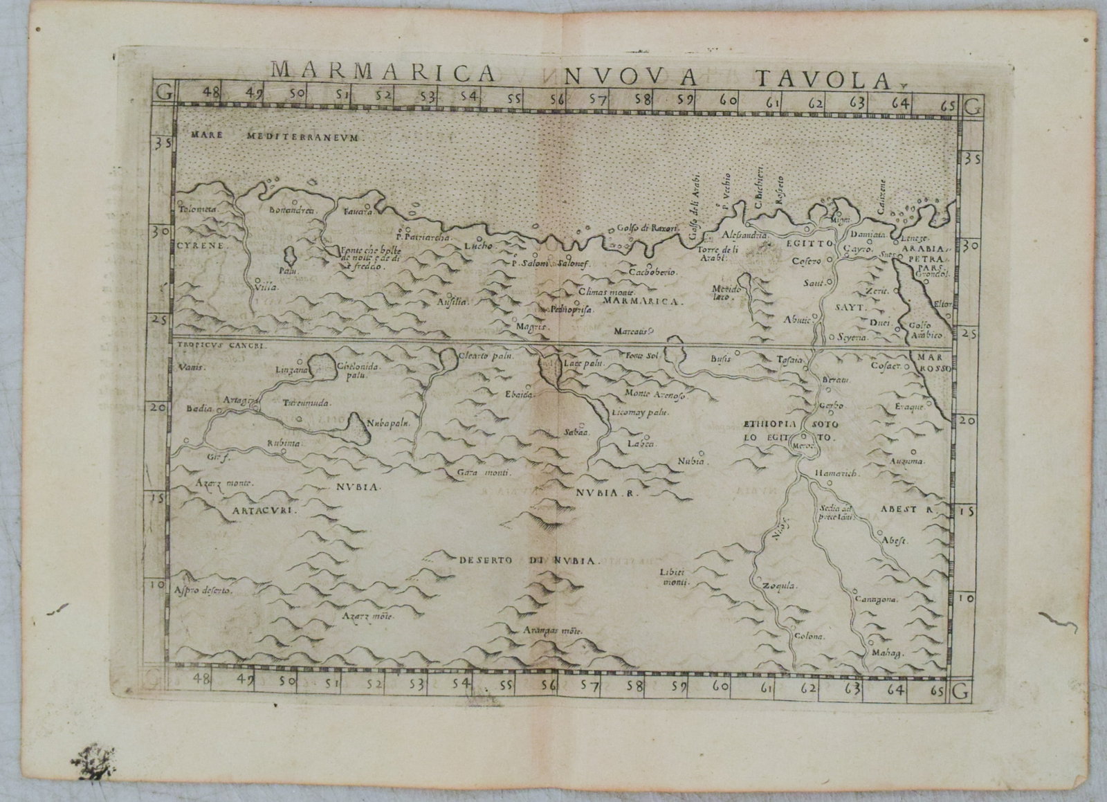 1574 Ruscelli Map of North Africa -- Marmarica Nuova Tavola (1 of 1)