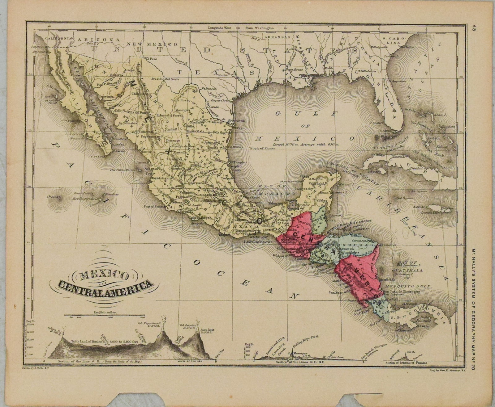 1866 McNally Map of Mexico and Central America -- Mexico and Central America (1 of 1)