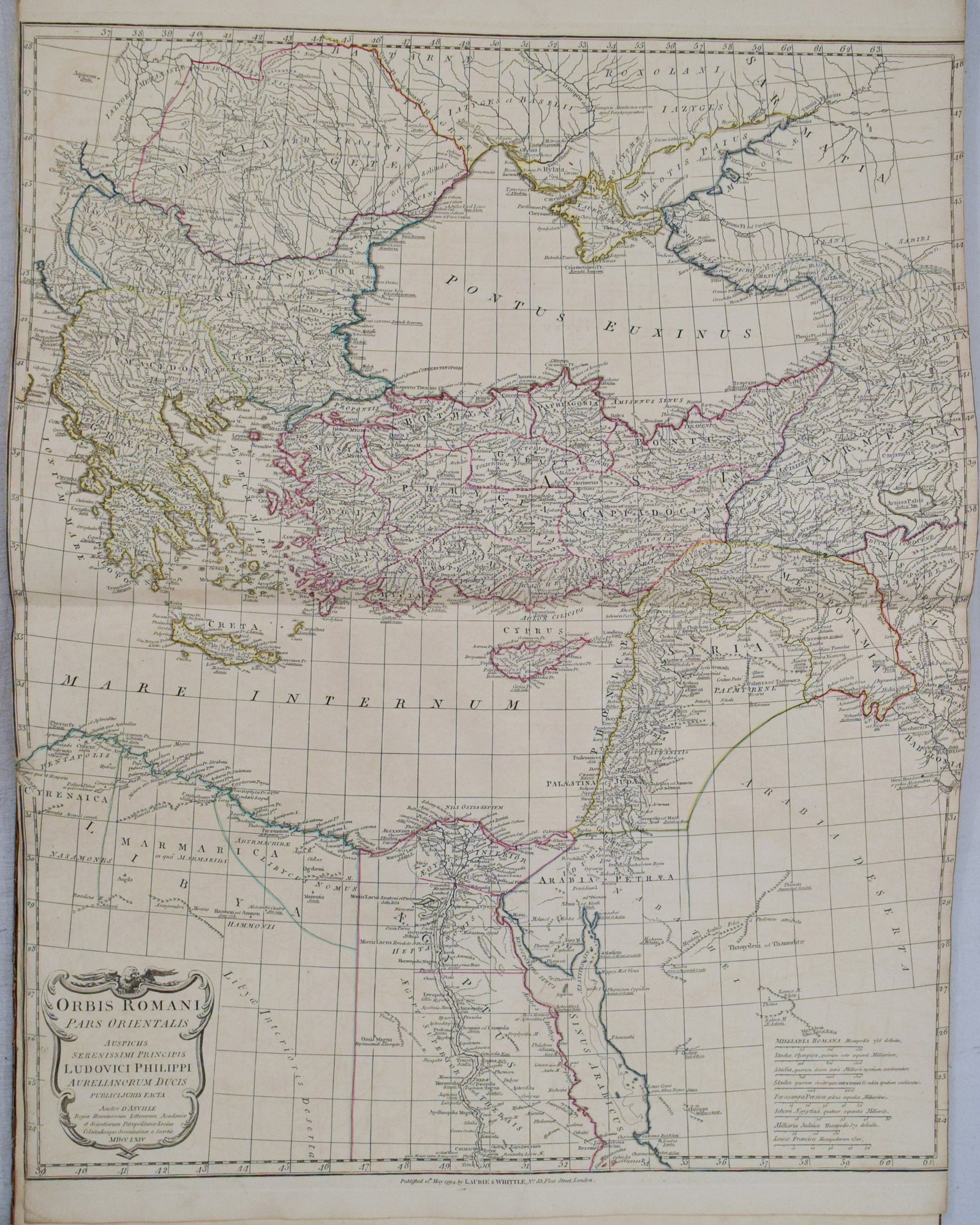 1764 d'Anville Map of Eastern Roman Empire from Black Sea Region to Middle East -- Orbis Romani Pars (1 of 1)