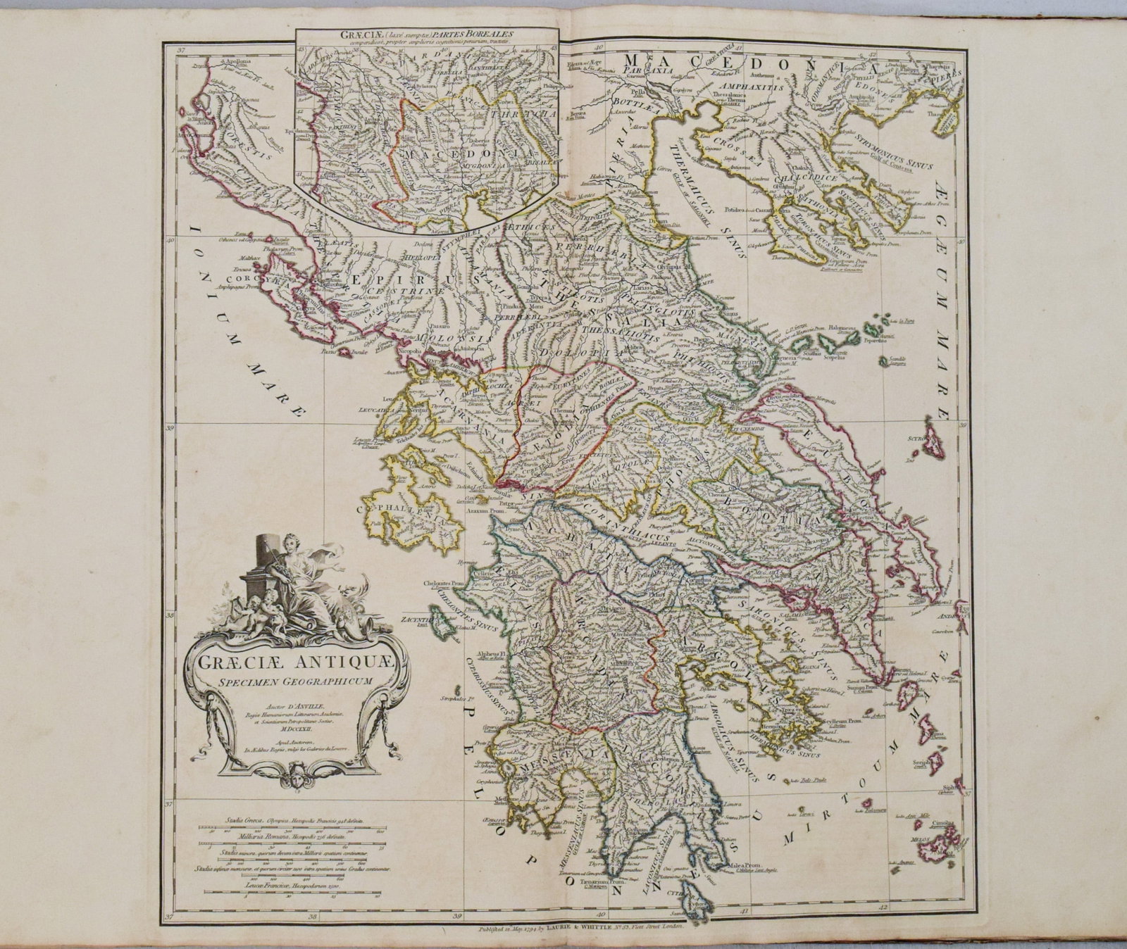 1762 d'Anville Map of Ancient Greece -- Graeciae Antiquae Specimen Geographicum (1 of 1)