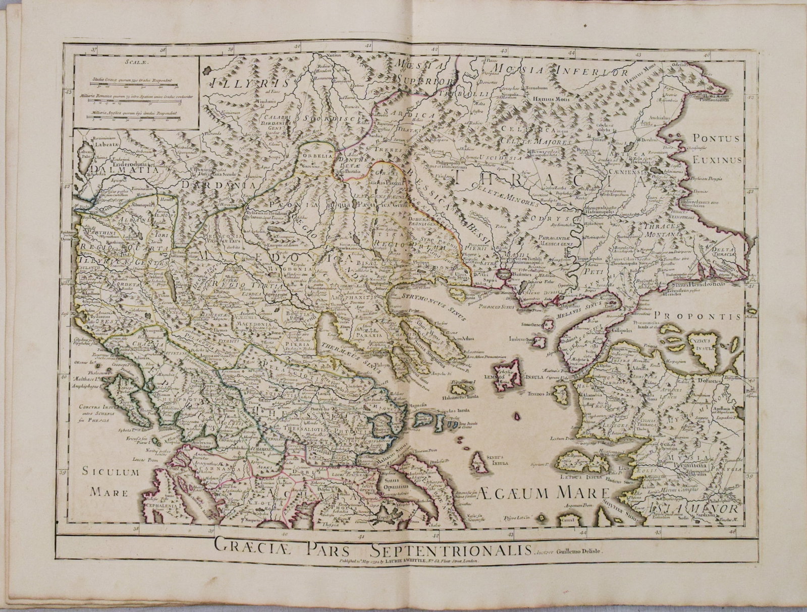 1733 c. DeLisle Map of Ancient Northern Greece -- Graeciae Pars Septentrionalis (1 of 1)