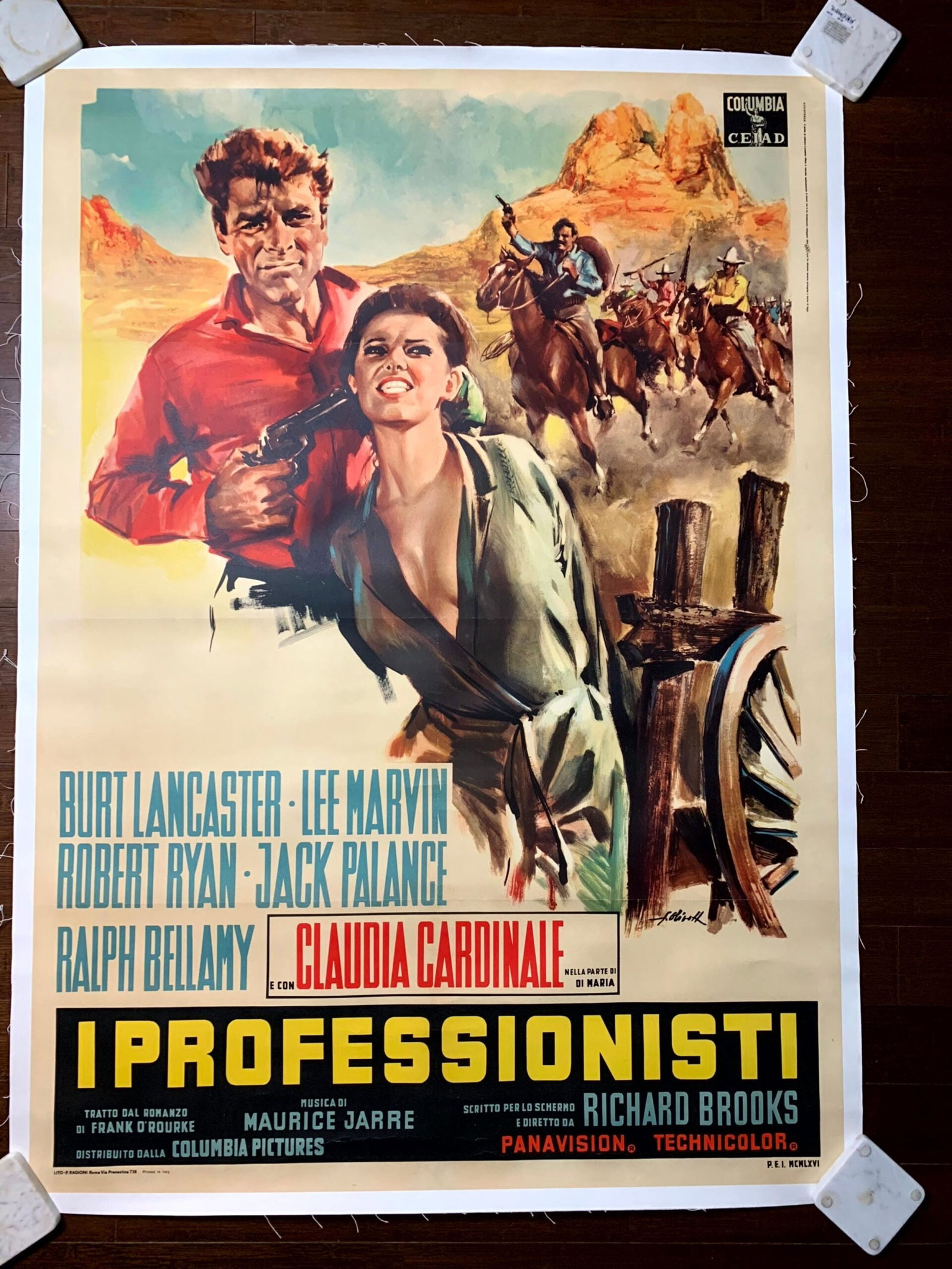 The Proffesionals - Art by Giorgio Olivetti (1966) 39.25"x55" Italian Movie Poster LB (1 of 4)
