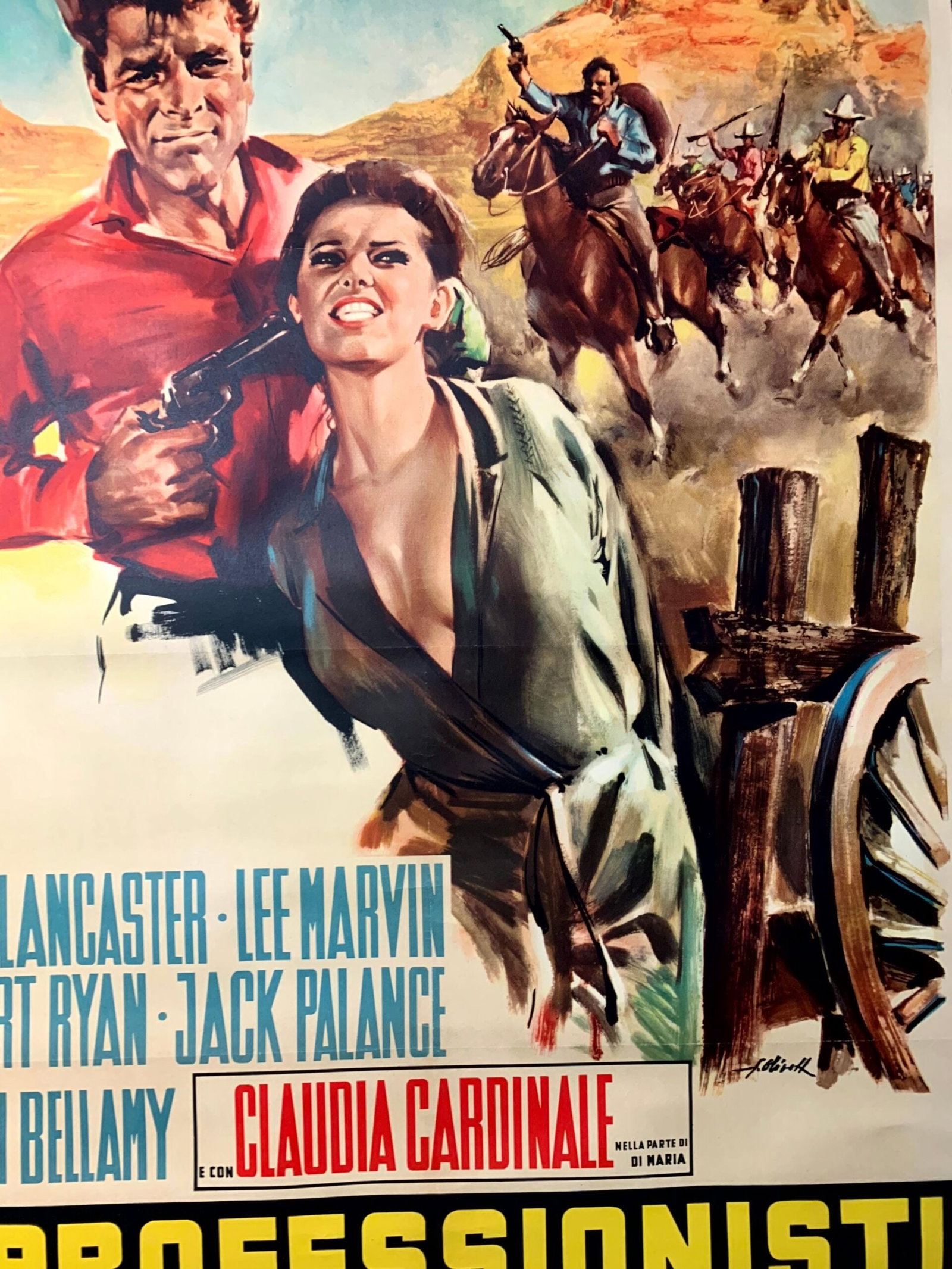 The Proffesionals - Art by Giorgio Olivetti (1966) 39.25"x55" Italian Movie Poster LB - 3