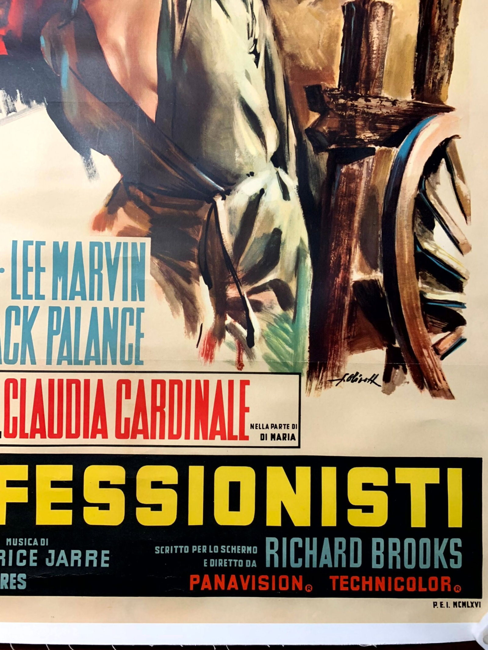 The Proffesionals - Art by Giorgio Olivetti (1966) 39.25"x55" Italian Movie Poster LB - 4