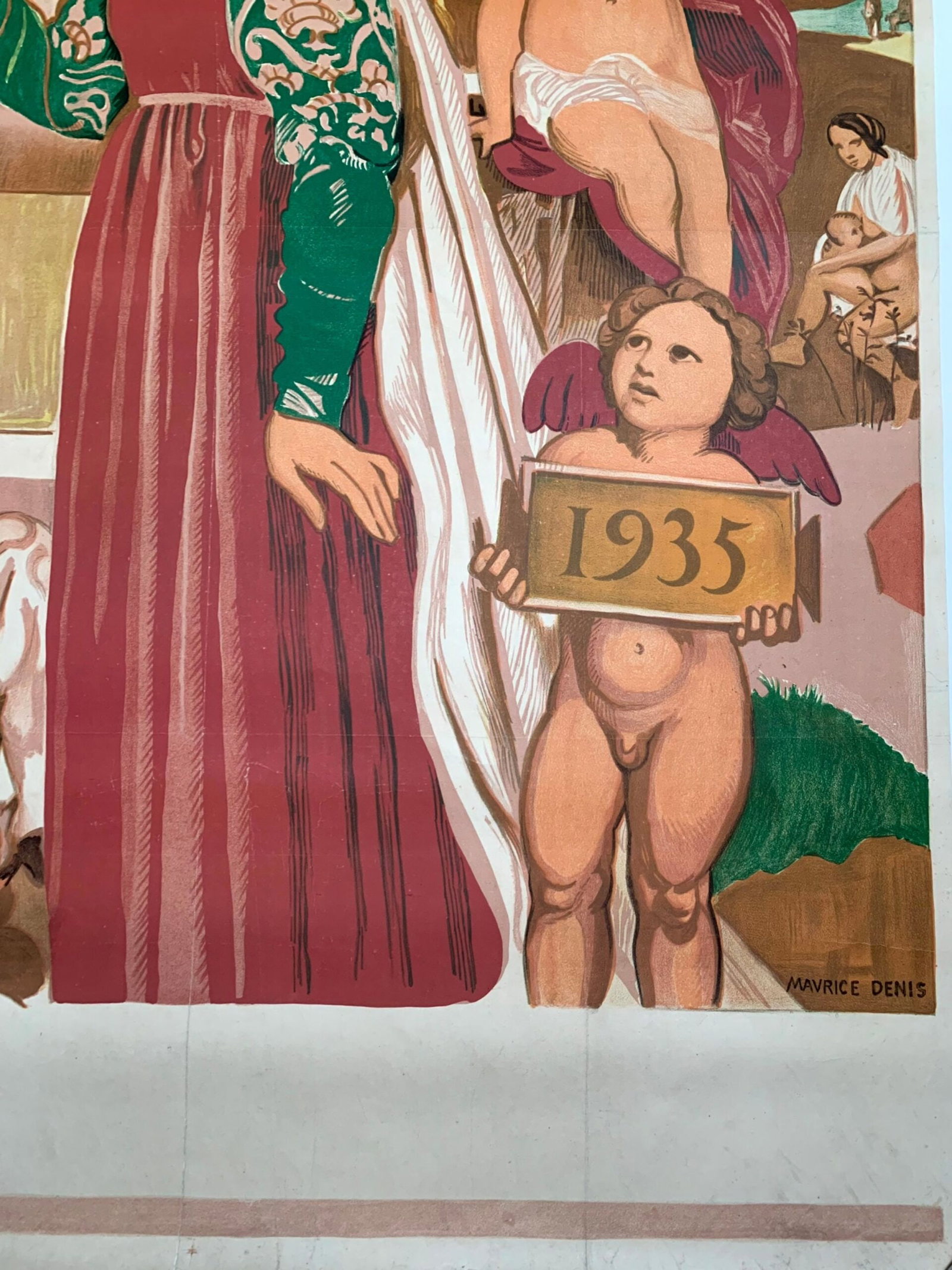 L'Art Italien - Art by Maurice Denis (1935) 45.5"X62" French Exhibition Poster LB - 4