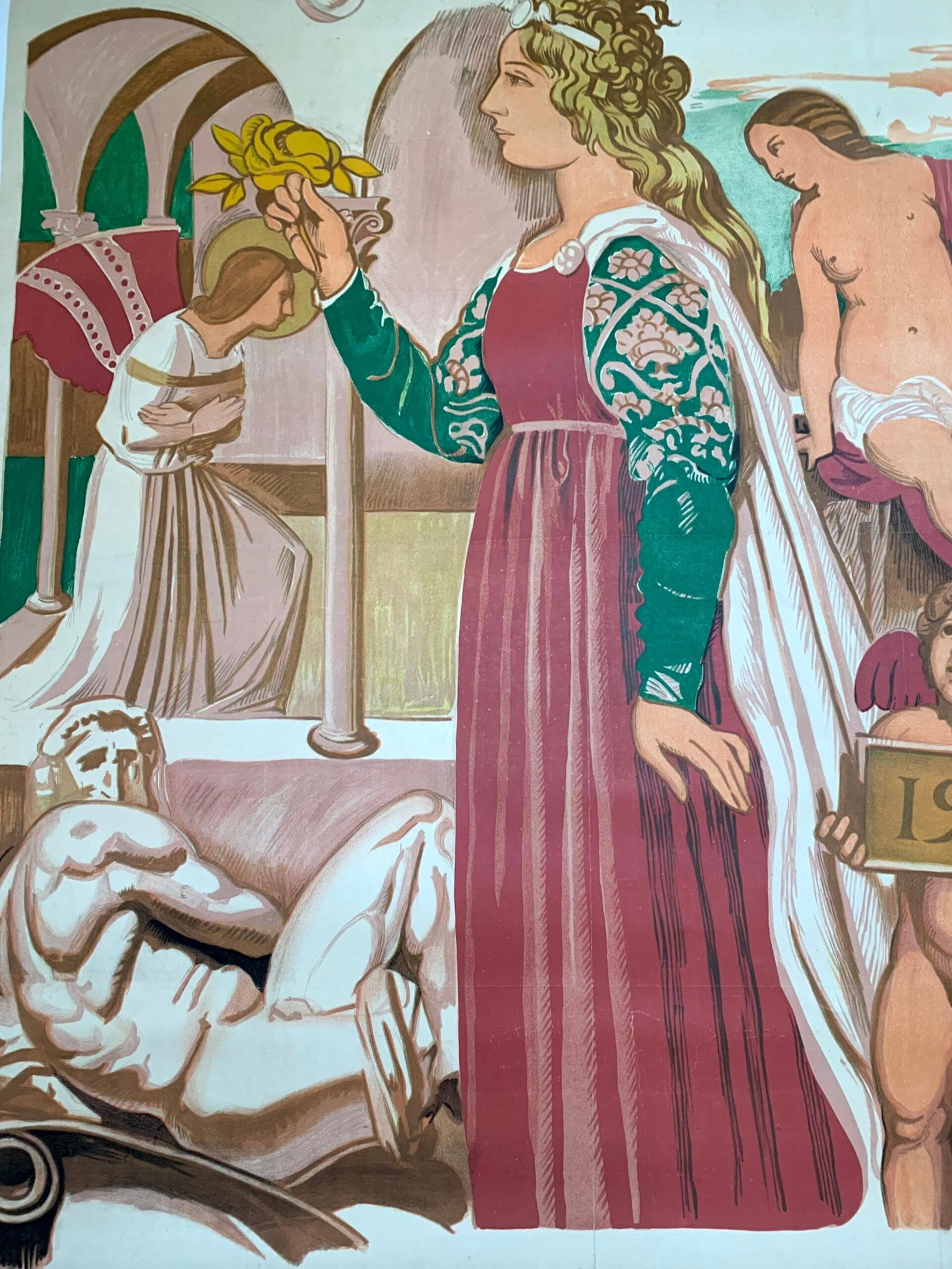 L'Art Italien - Art by Maurice Denis (1935) 45.5"X62" French Exhibition Poster LB - 6