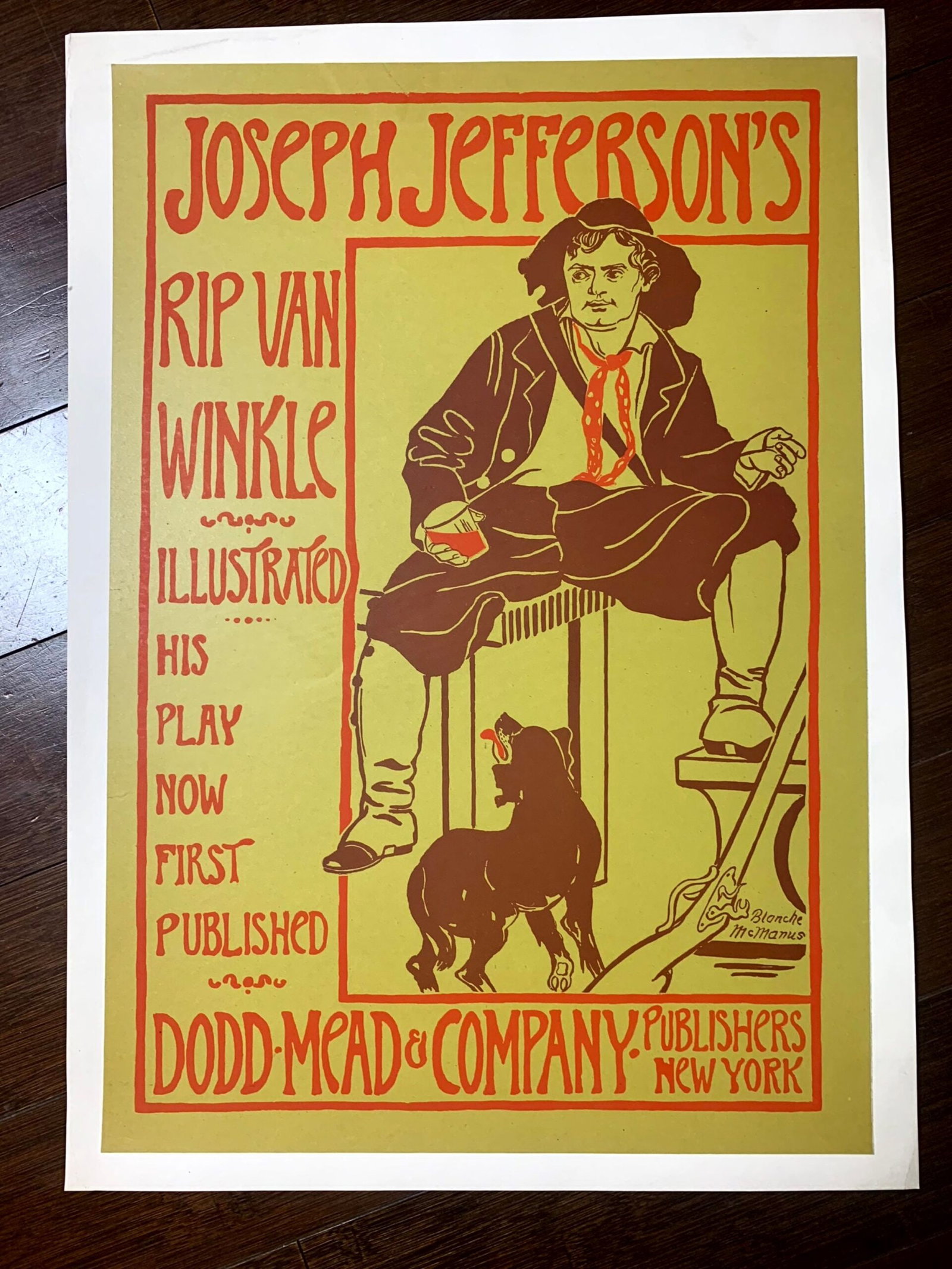 Joseph Jefferon's Rip Van Winkle - Art by McManus (1923) 13.25"x19.25" US Magazine Advertising LB (1 of 1)