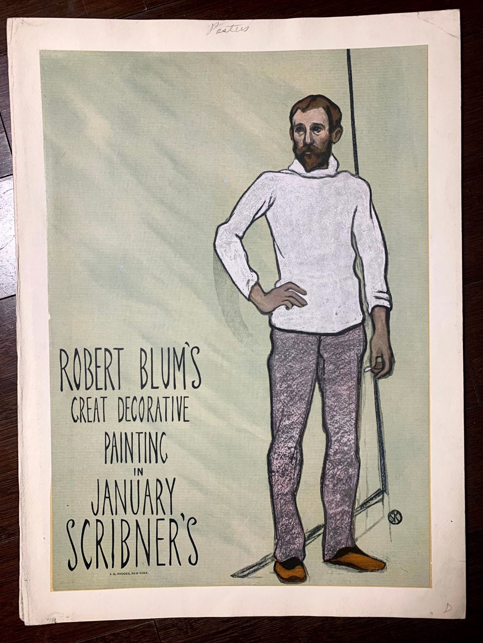 Scribner's January - Robert Blum - Art by Kendall (1895) 12"x17" US Magazine Advertising LB (1 of 1)