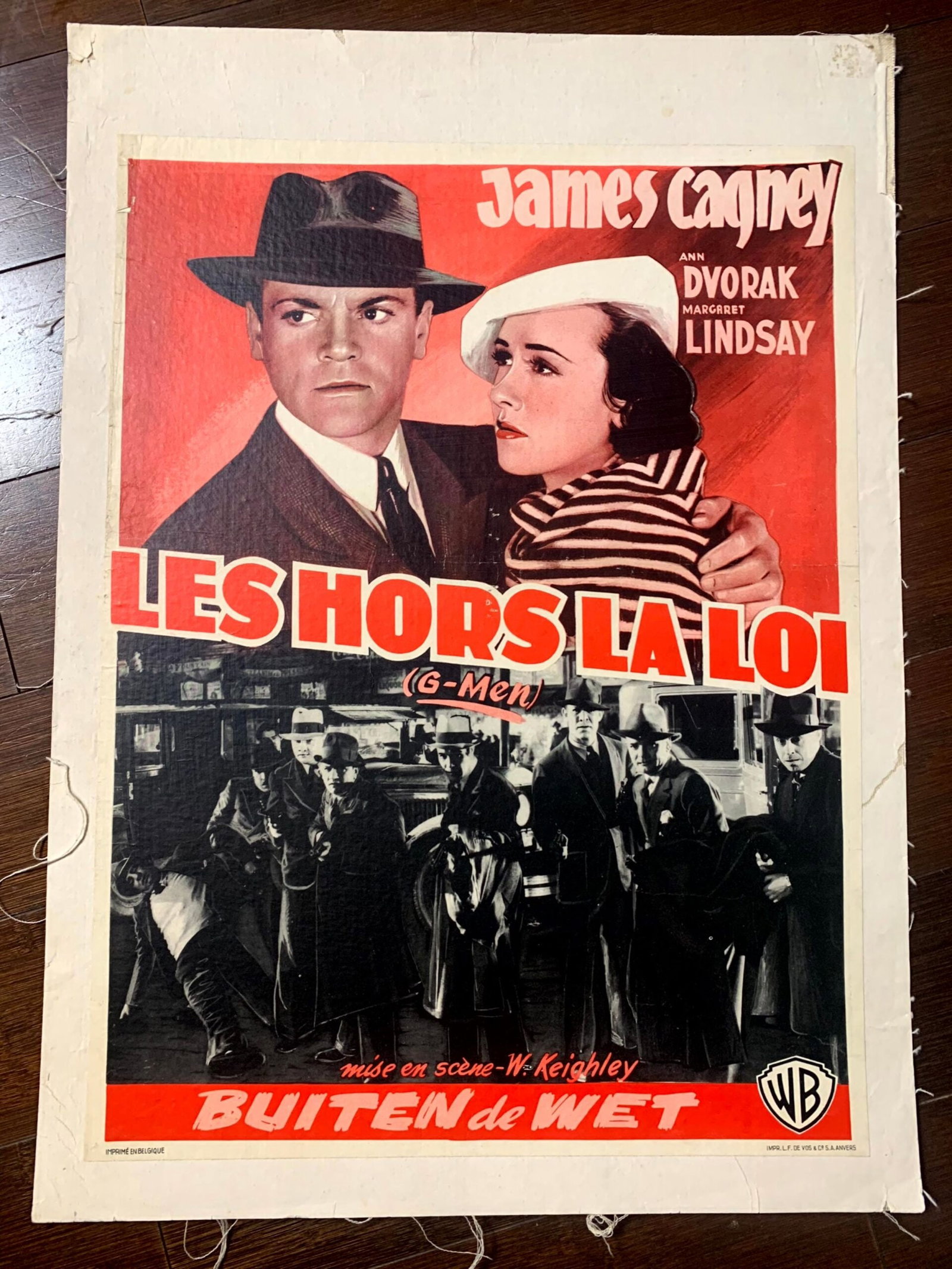 G-Men - James Cagney (1935) 13.5"x18" Belgian Movie Poster LB (1 of 1)
