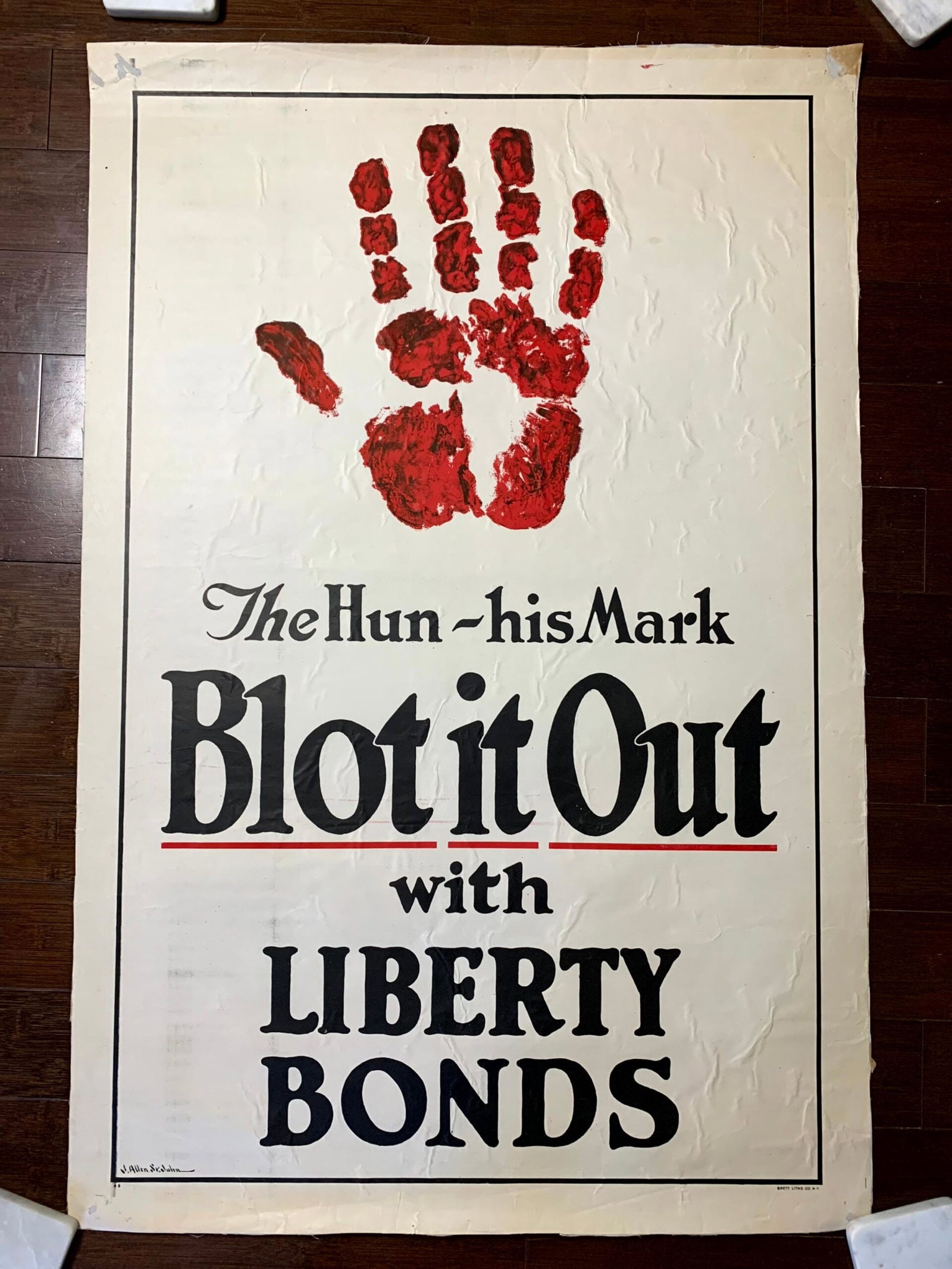 Blot It Out - Art by J. Allen St. John (1917) 28.5"x40.25" US War Poster (1 of 1)