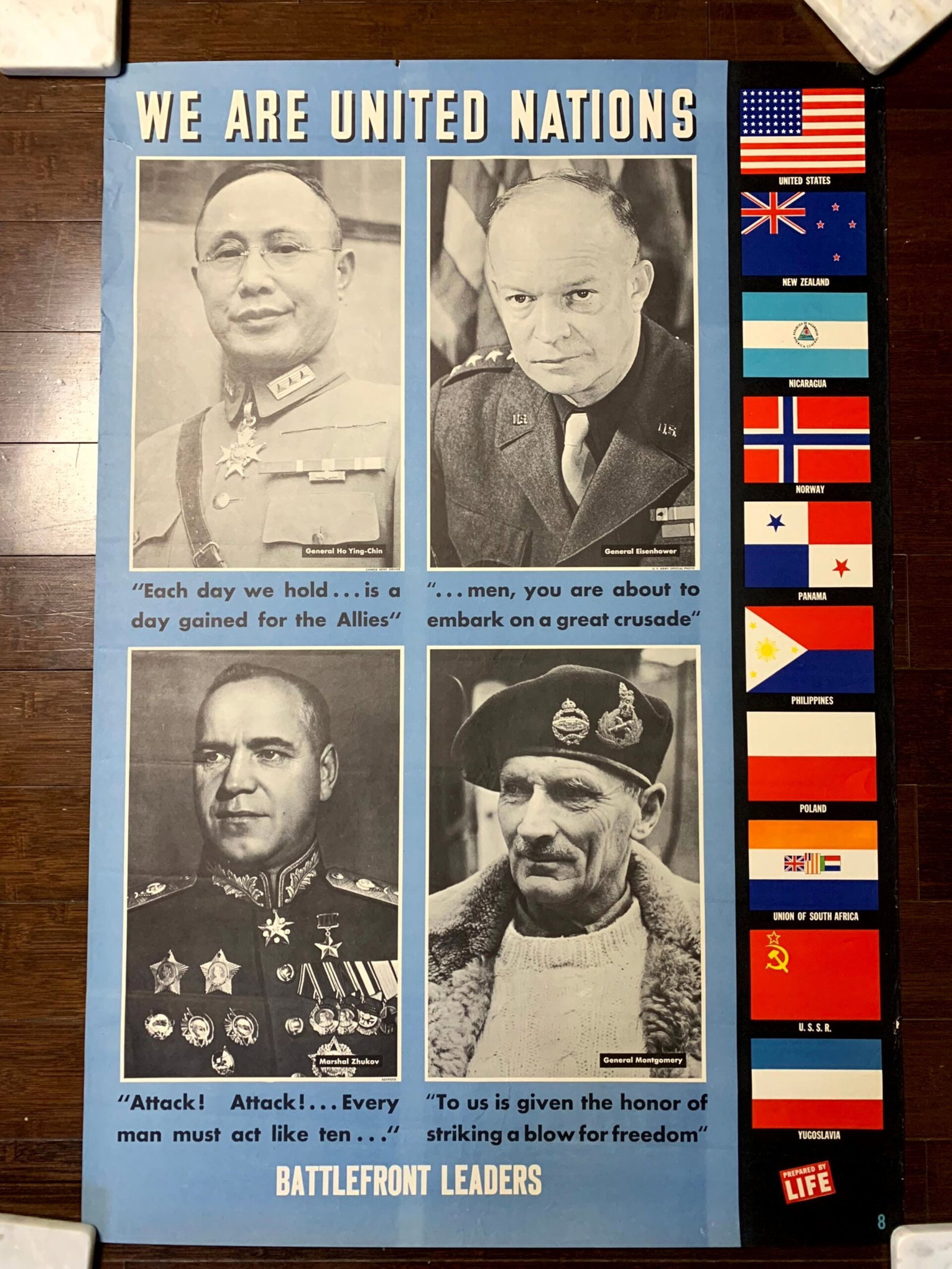 We Are United Nations - Life Magazine (1942) 26.5"x39" US War Poster (1 of 1)