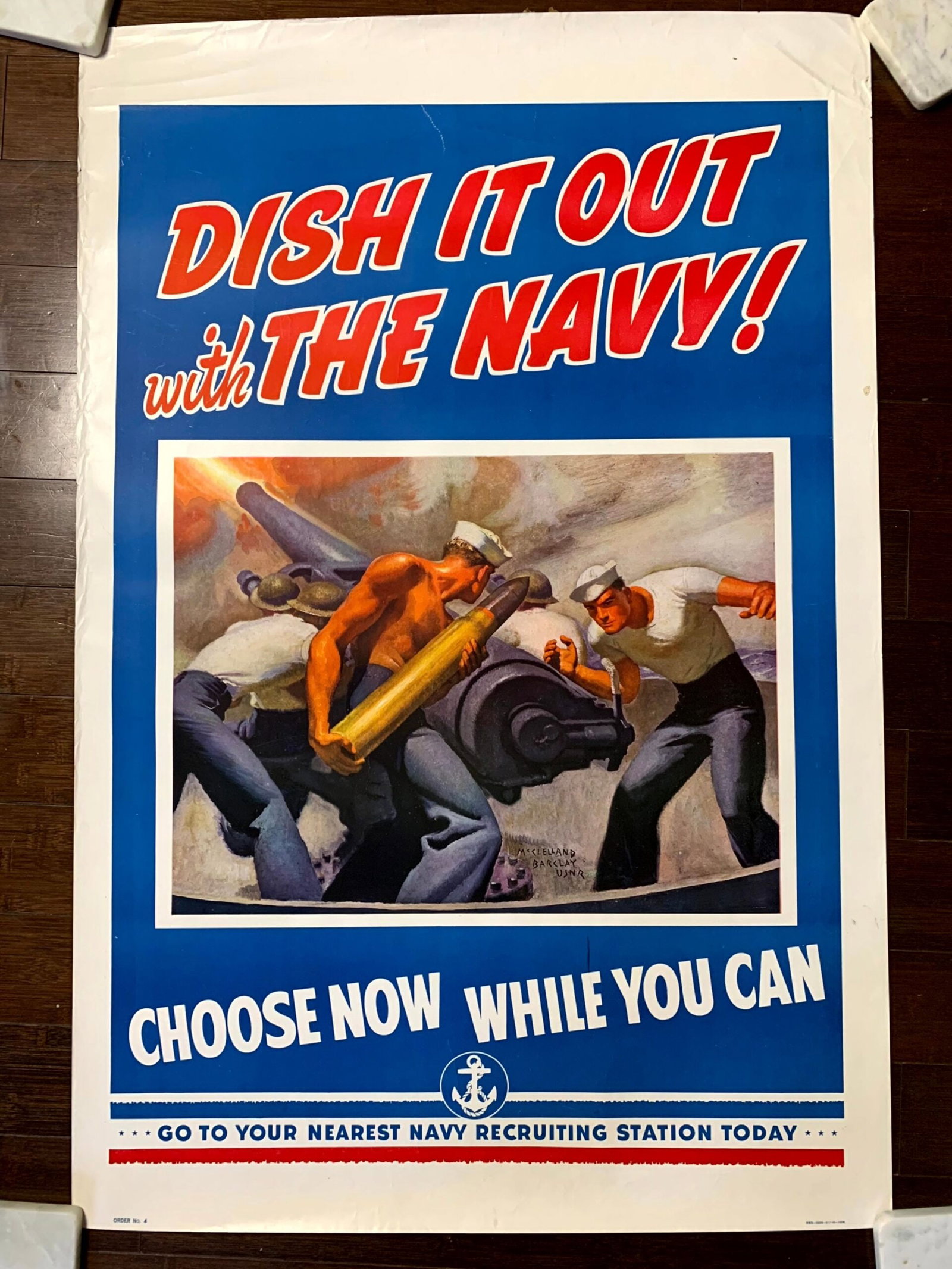Dish It Out - Art by McClelland Barclay (1943) 28.5"x40.25" US War Poster (1 of 1)