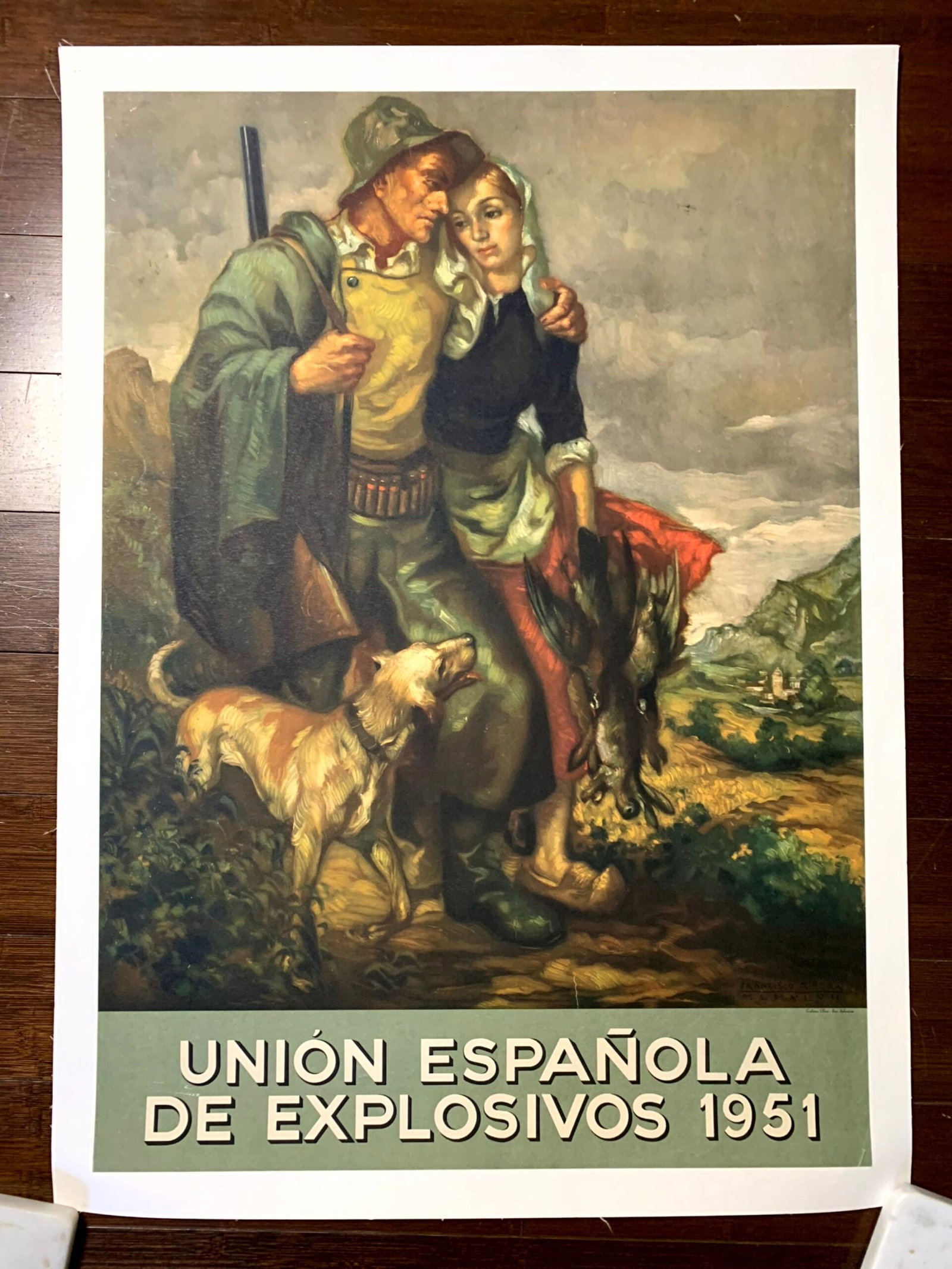 Union Espanola De Explosivos - Art by Francisco Ribera (1951) 20.5"x29" Spanish Francoism Poster LB (1 of 1)