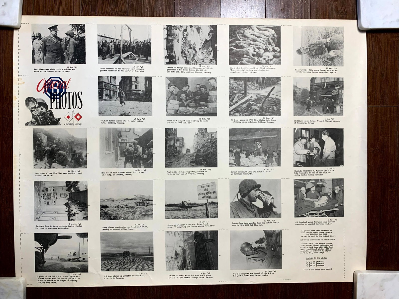 US Army 8th Signal Corps Official Photos (1945) 22"x29" US War Posters x2 - 3