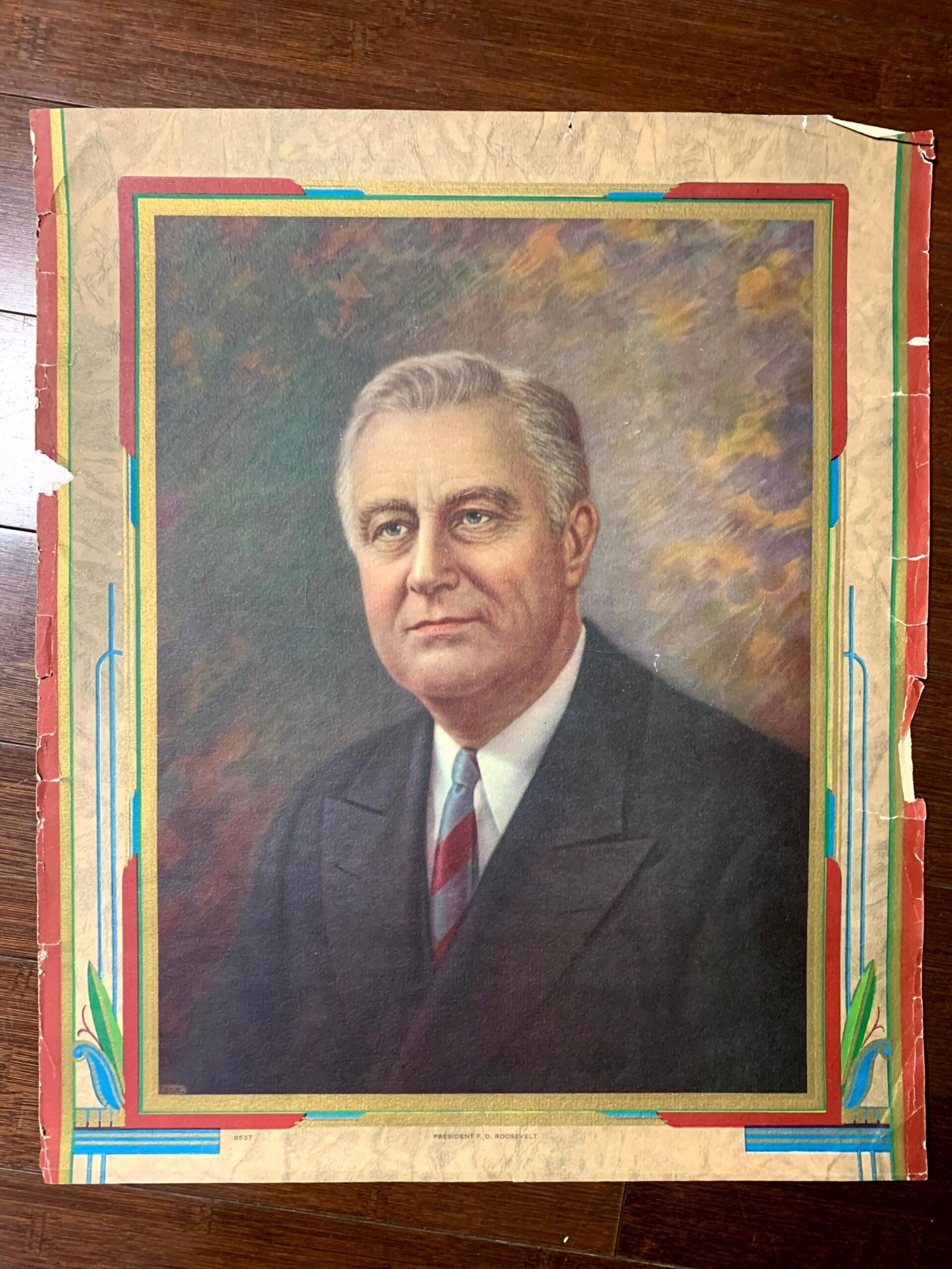 Franklin D. Roosevelt (1937) 12.25"x17.5" US Presidential Lithograph Portrait (1 of 1)