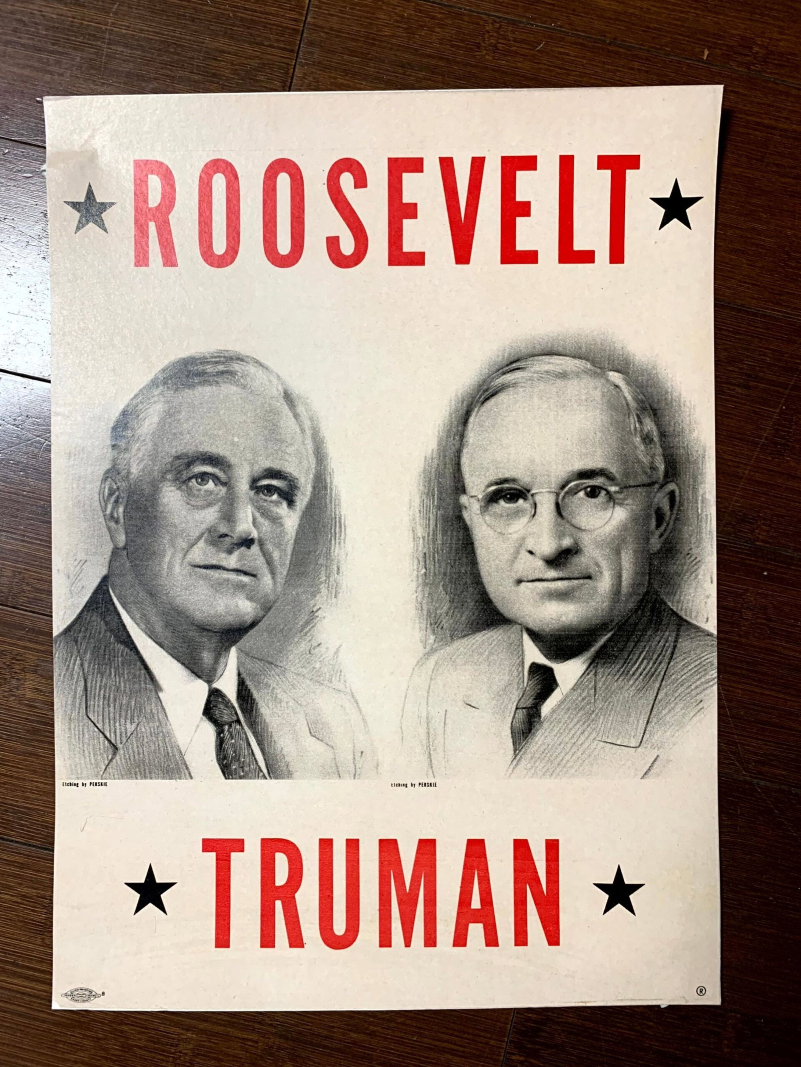 Presidential Portrait Bundle x6 - Roosevelt & More (1937) 12.25"x17.5" US Presidential Lithograph - 2