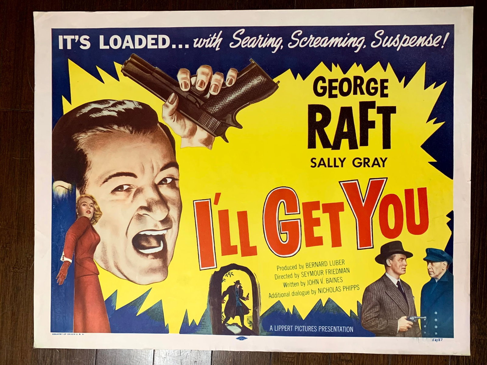 Noir Bundle x2 - George Raft & Frank Lovejoy (1952) US Half Sheet Movie Posters (1 of 2)