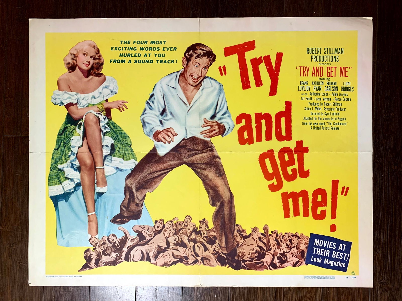 Noir Bundle x2 - George Raft & Frank Lovejoy (1952) US Half Sheet Movie Posters - 2