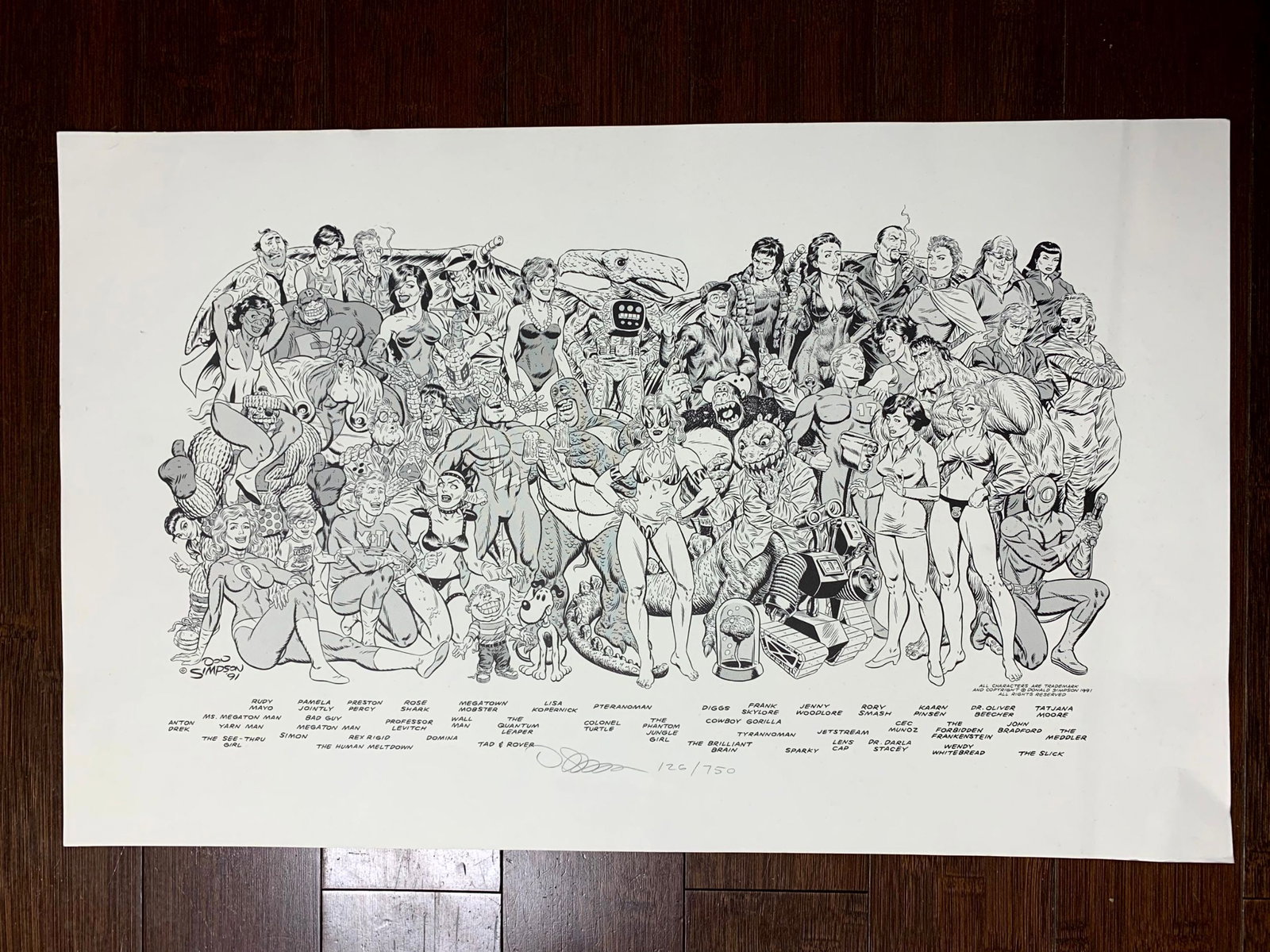 Character Art - Donald Simpson (1991) 15"x24" US Comic Book Art (1 of 3)
