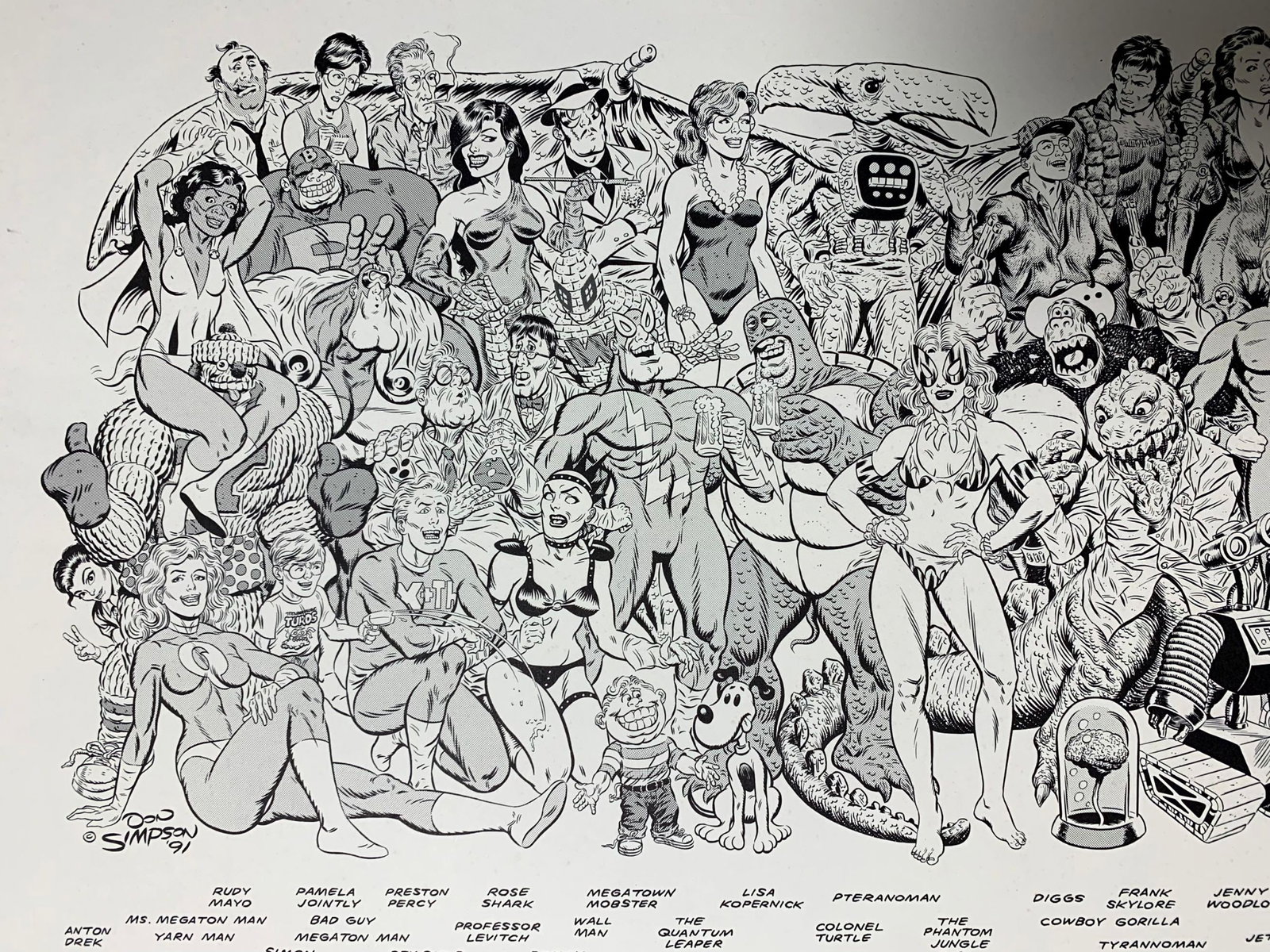 Character Art - Donald Simpson (1991) 15"x24" US Comic Book Art - 2