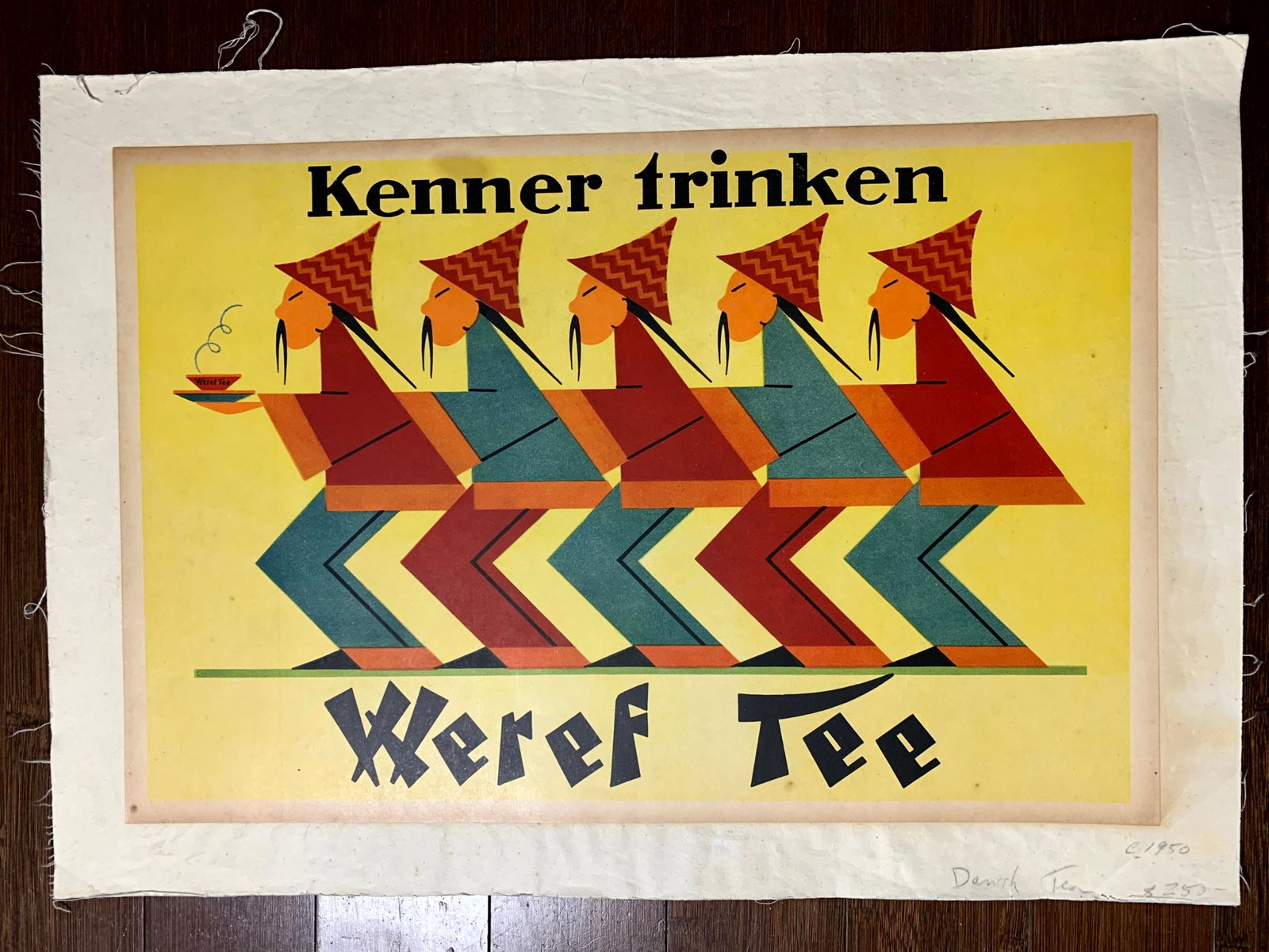 Weref Tea -Kenner Trinken (1950) 14.5"x22" Danish Advertising Poster LB (1 of 2)