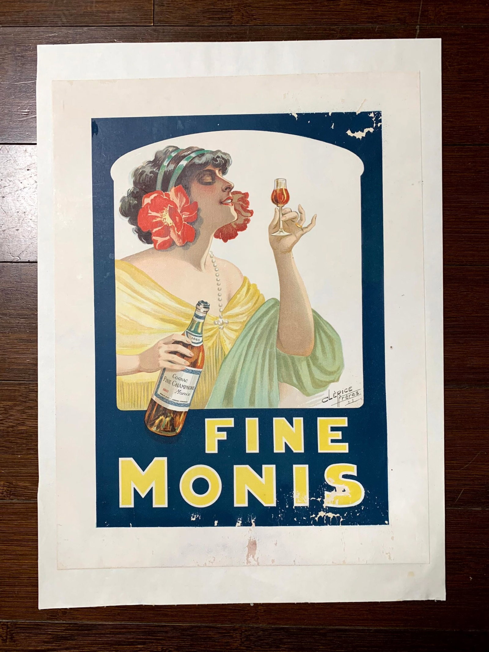 Fine Monis (1911) 11.75"x15.5" French Advertising Poster LB: Title: Fine Monis (1911) 11.75"x15.5" French Advertising Poster LB Description: Fine Monis (1911) 11.75"x15.5" French Advertising Poster LB Please refer to the attached photos to determine the conditi