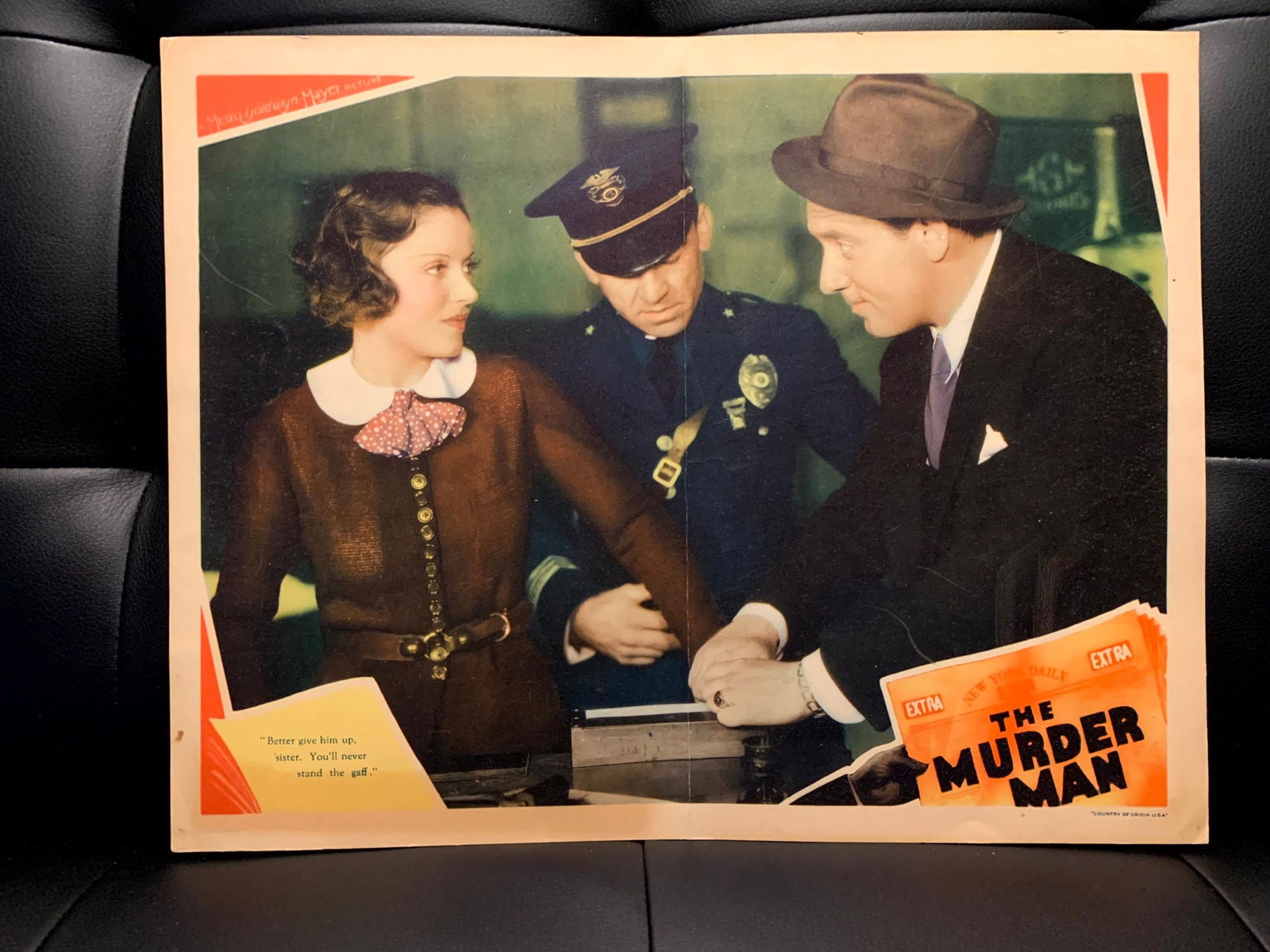 Murder Man - Spencer Tracy - Jimmy Stewarts 1st Credit (1935) US Lobby Card Movie Poster - Very Rare (1 of 1)