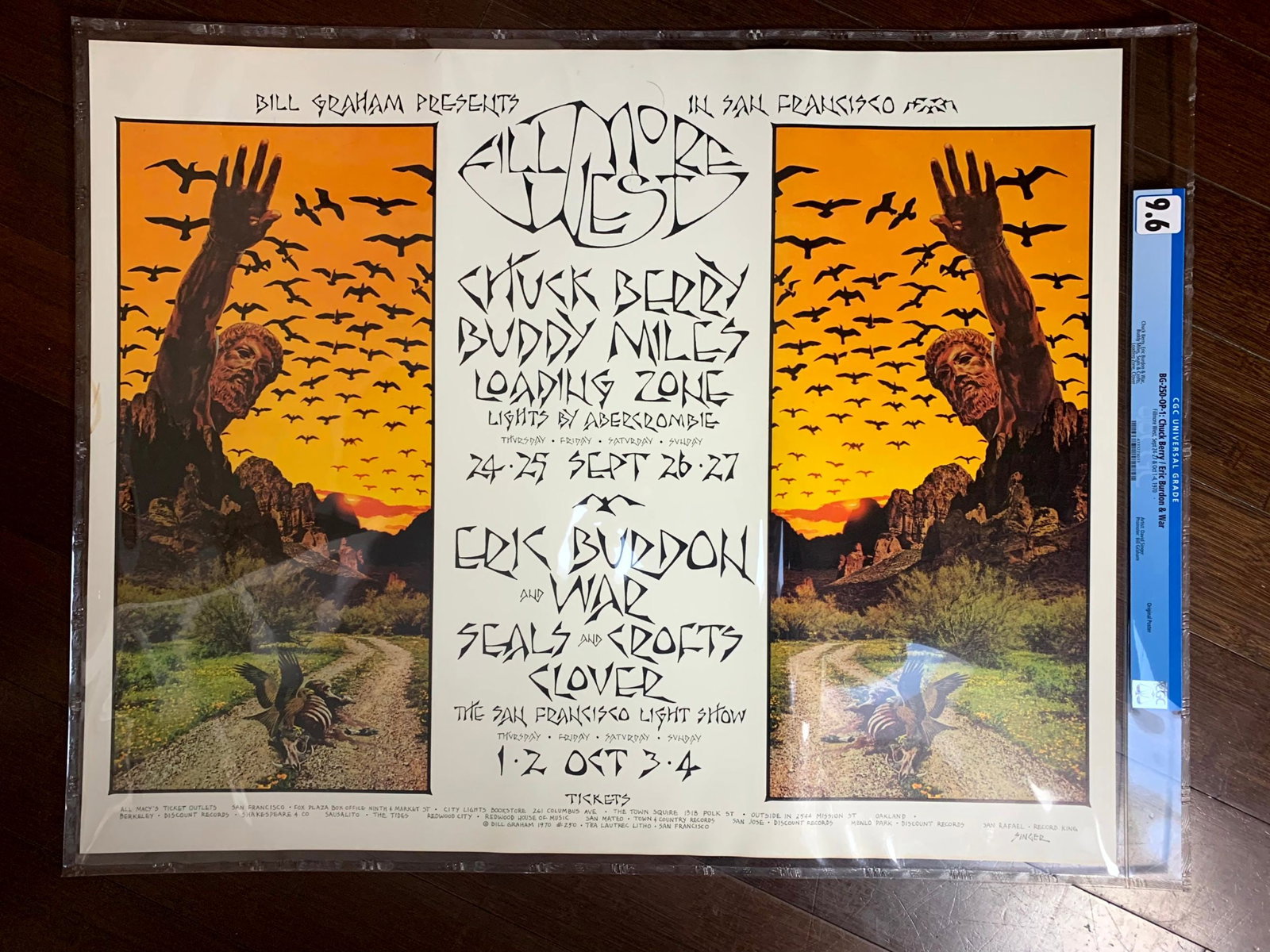 Chuck Berry and Eric Burdon bg250-op-1 (1970) 22x28 US Music Poster (1 of 5)