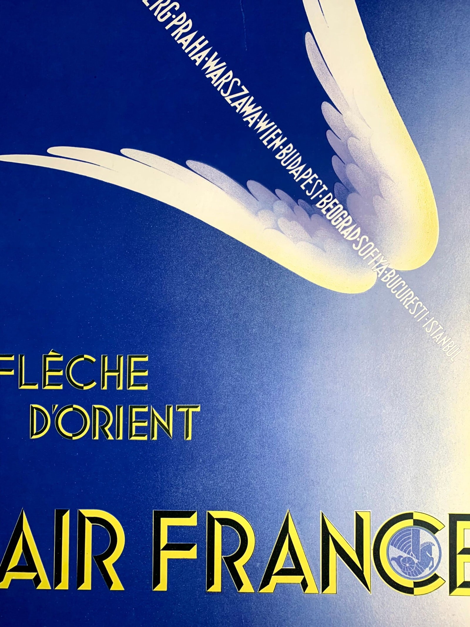 Travel Air France Fleche d'Orient - Art by Paolo Federico Garretto (1933) 12.25x19.75 French Travel - 6