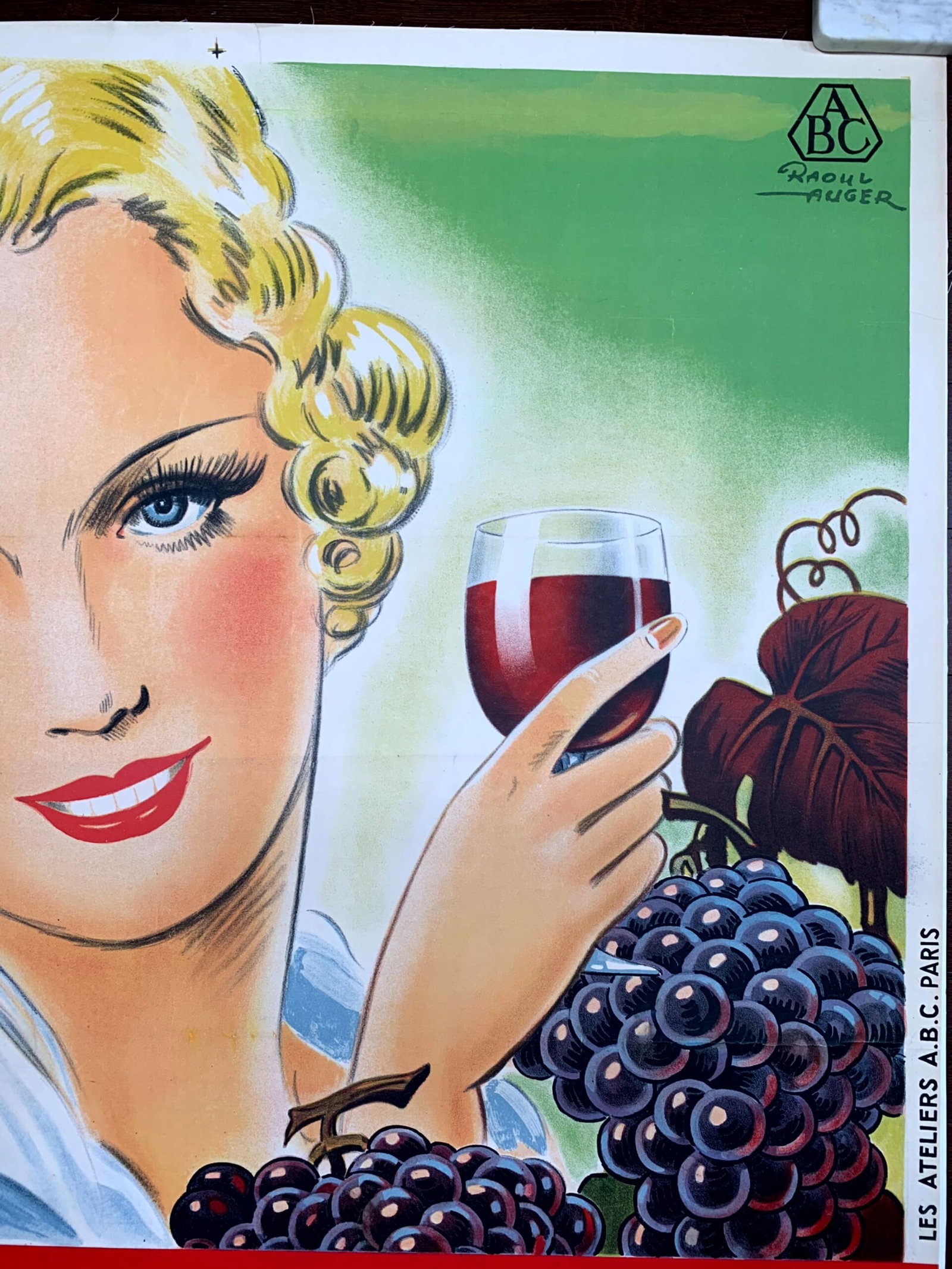 Byrrh - Art by Raoul Auger (1933) 37.5x45.75 French Litho Poster LB - 3