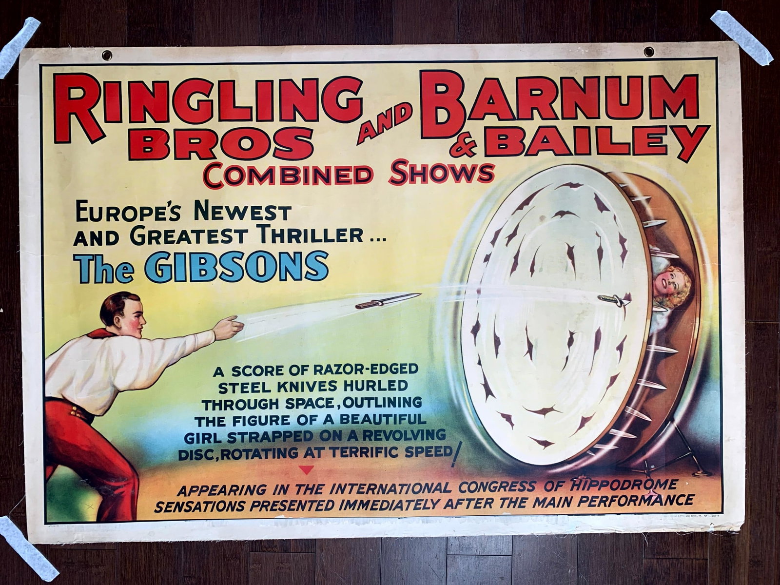 Ringling Bros and Barnum Circus - The Gibsons (1920's) 28x41 US Circus Poster Banner (1 of 6)