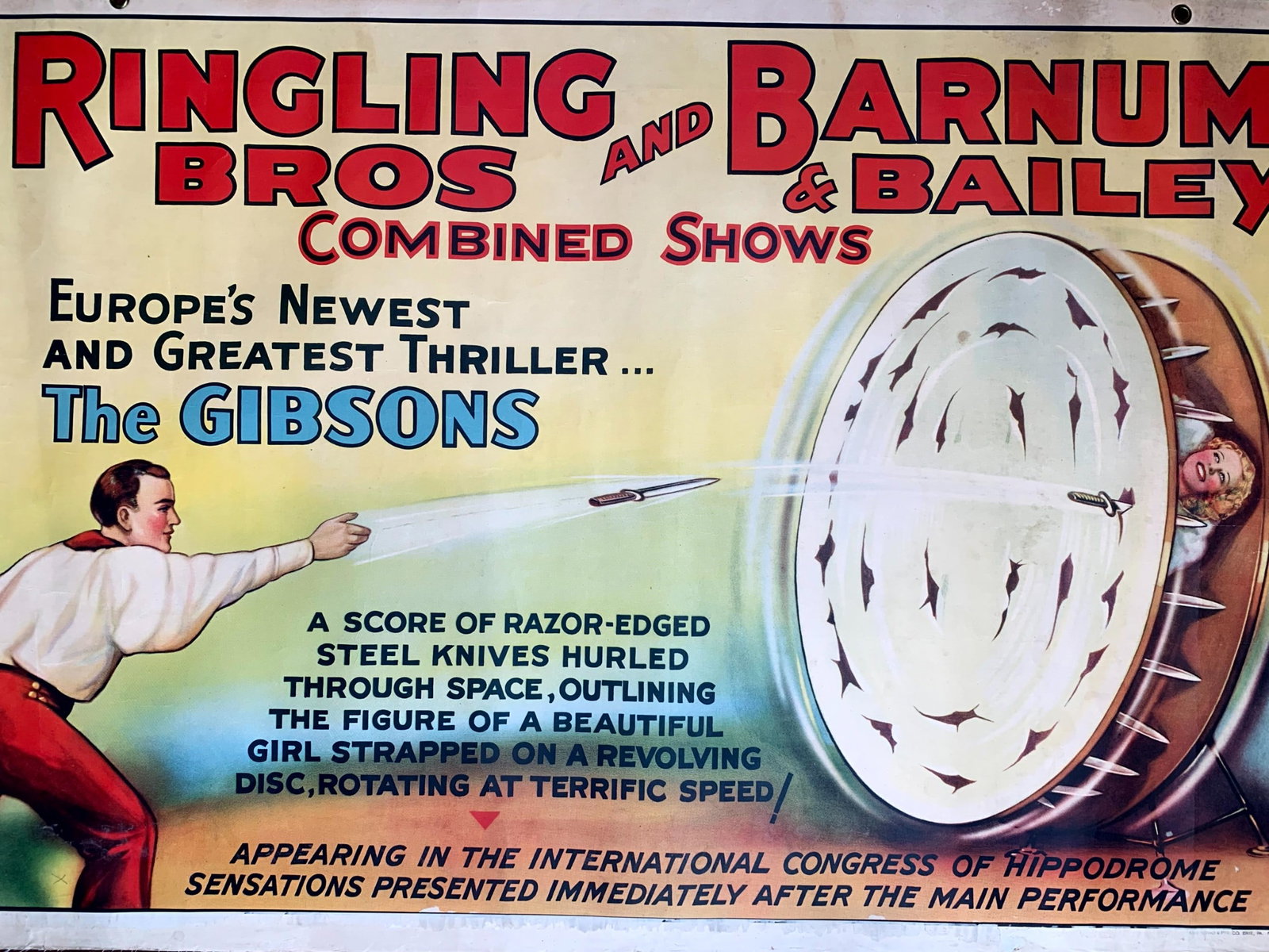 Ringling Bros and Barnum Circus - The Gibsons (1920's) 28x41 US Circus Poster Banner - 6