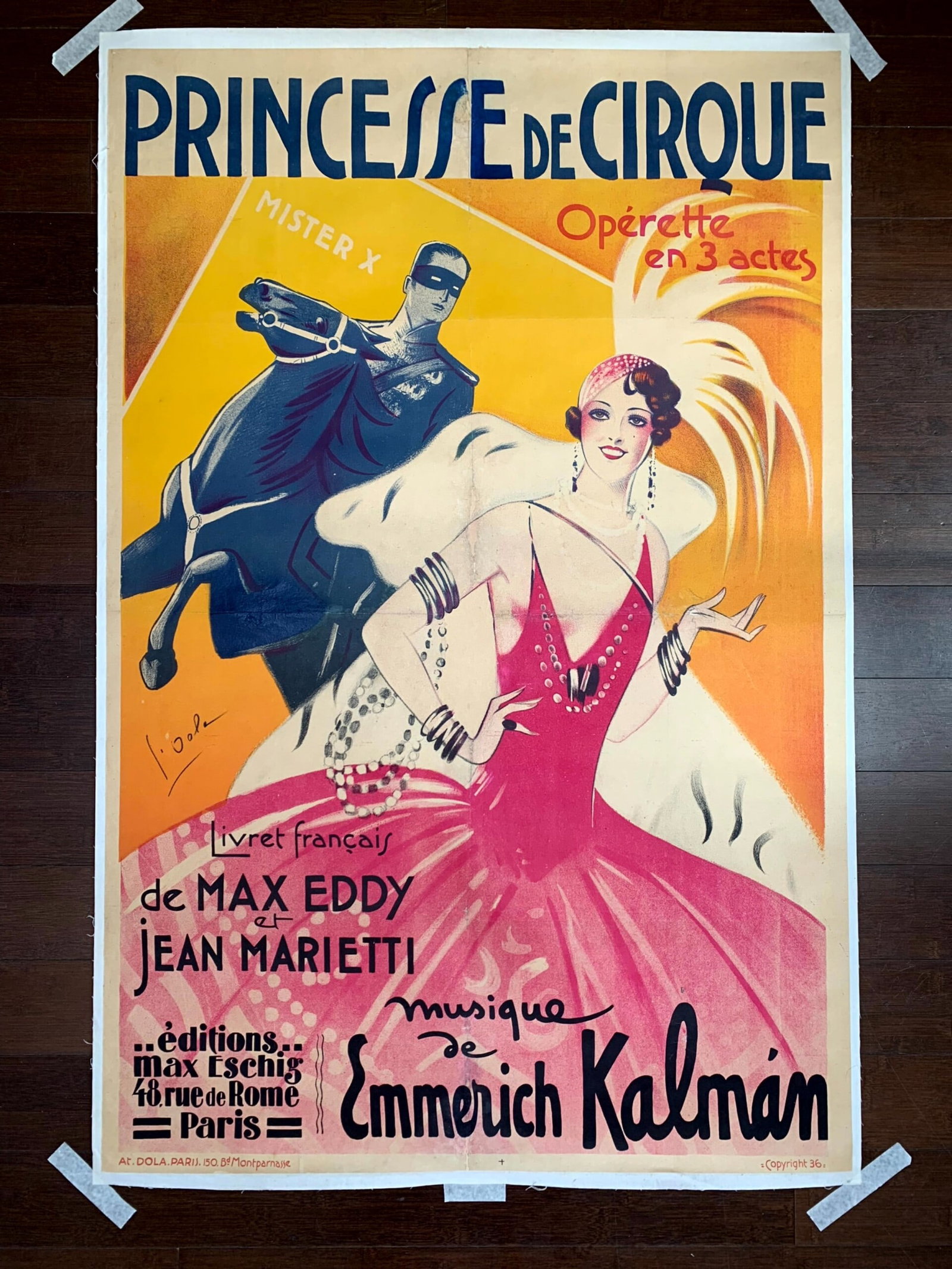 Princesse De Cirque - Art Georges Dola (1930) 30x45.5 French Opera Poster LB (1 of 7)