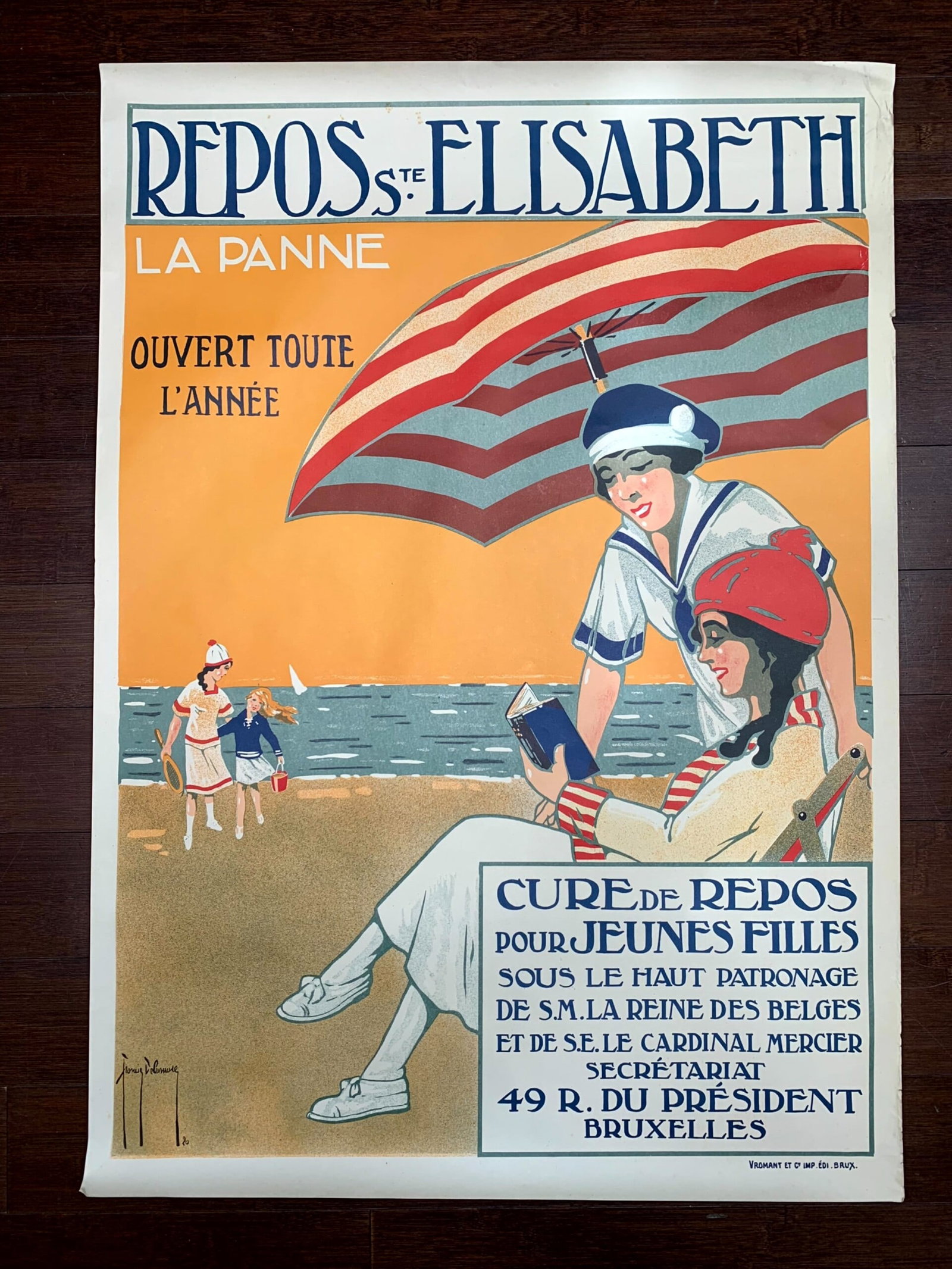 Repos Ste. Elisabeth - Art by Wm.Bradley (1920) 24x34 French Advertising Poster: Title: Repos Ste. Elisabeth - Art by Wm.Bradley (1920) 24x34 French Advertising Poster Description: Repos Ste. Elisabeth - Art by Wm.Bradley (1920) 24x34 French Advertising Poster Please refer to the 