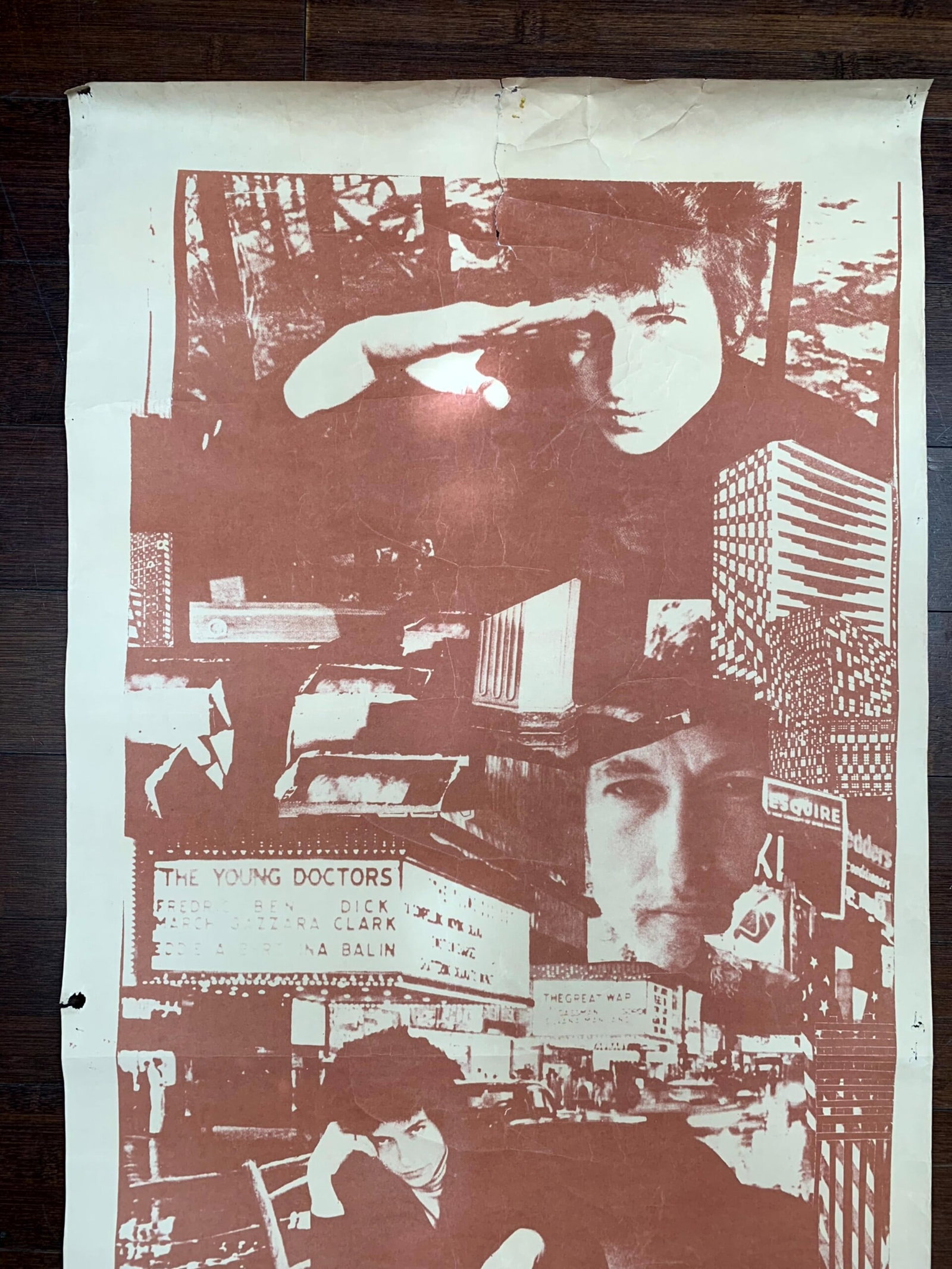 Bob Dylan Photomontage (1970) 20x44.5 French Music Poster - Rare - 2