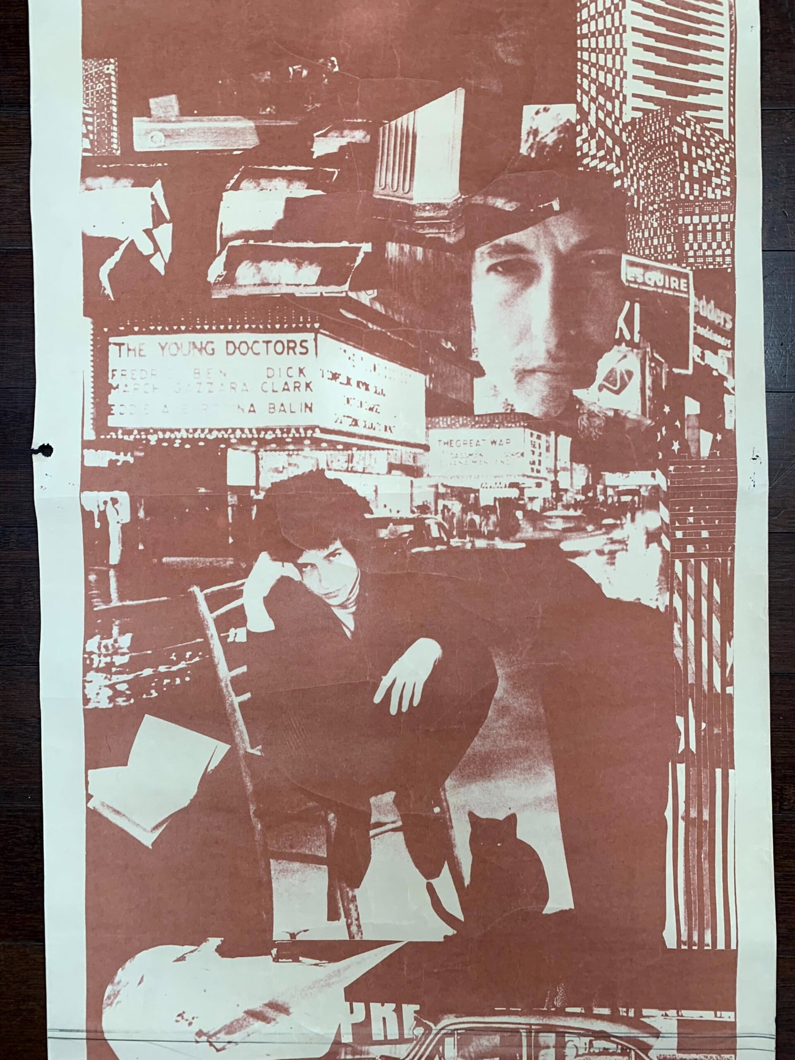 Bob Dylan Photomontage (1970) 20x44.5 French Music Poster - Rare - 3