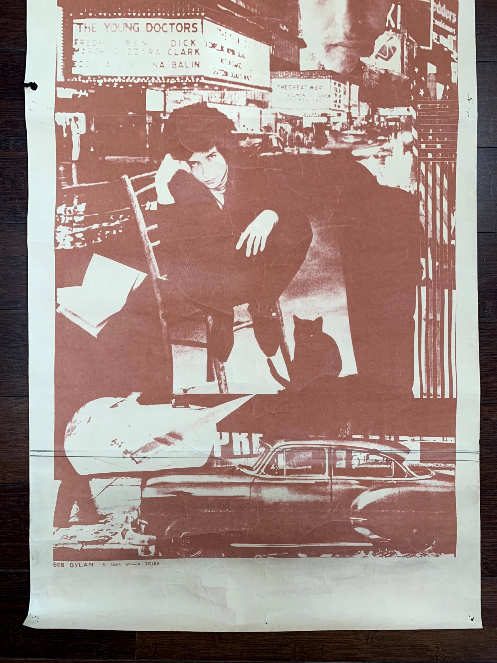 Bob Dylan Photomontage (1970) 20x44.5 French Music Poster - Rare - 4