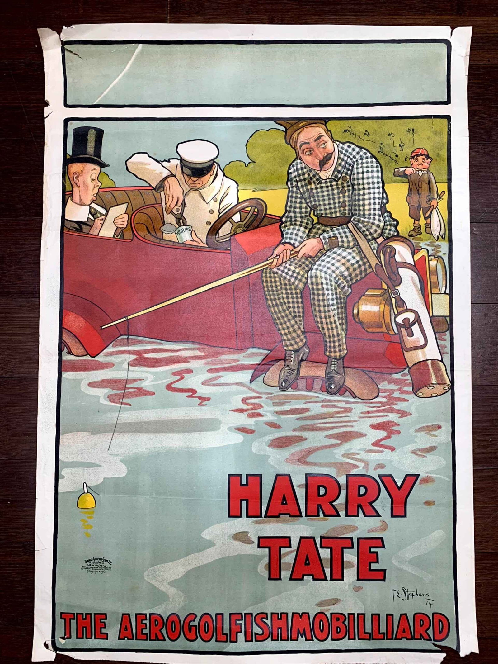 Aerogolfishmobilliard Golf Fishing - Harry Tate (1910) 18.5x27.5 UK Movie Poster (1 of 4)