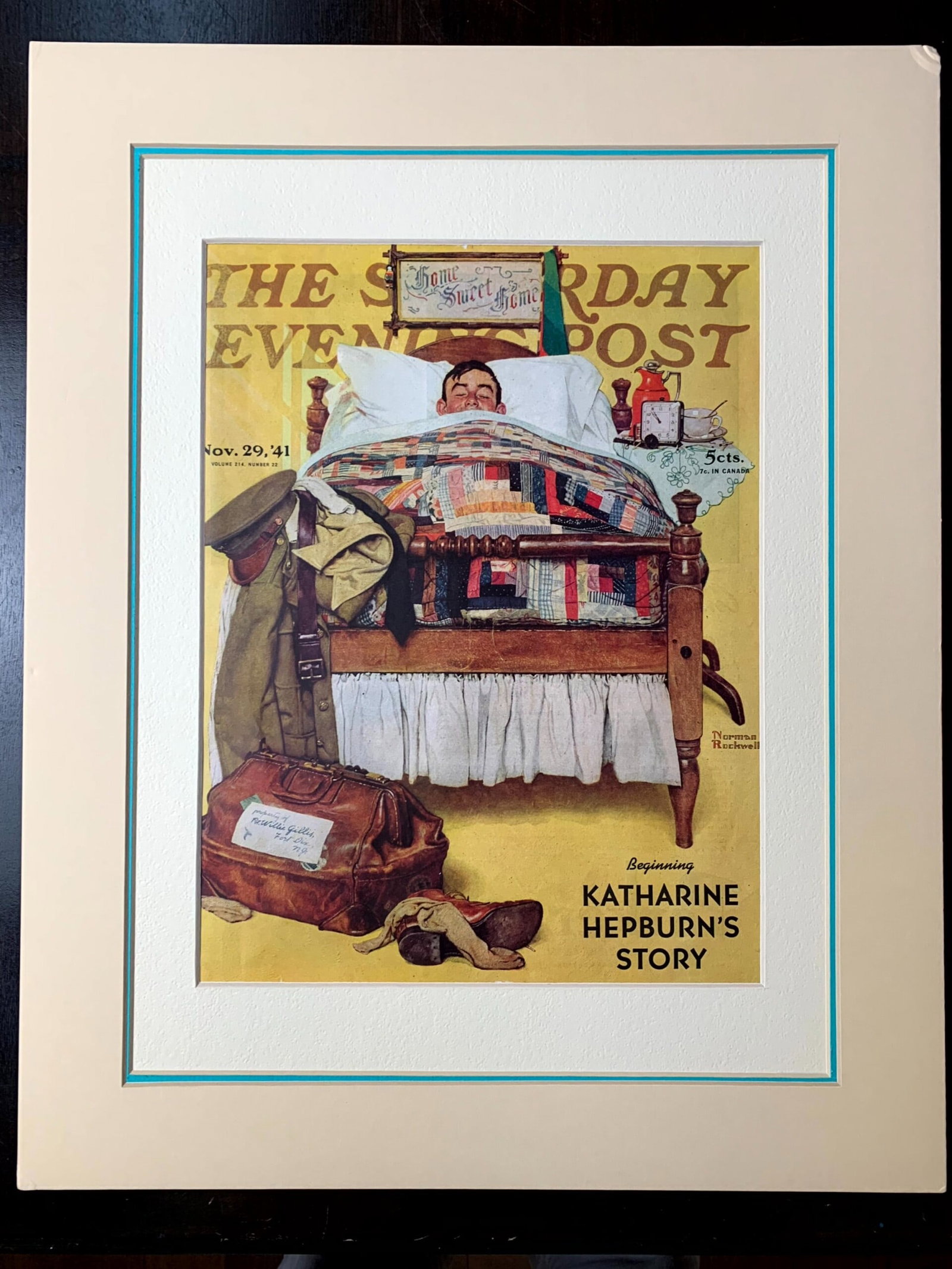 The Saturday Evening Post - Norman Rockwell Bundle (1940's) 10.5x14 US Magazine Covers x3 - Matted (1 of 9)