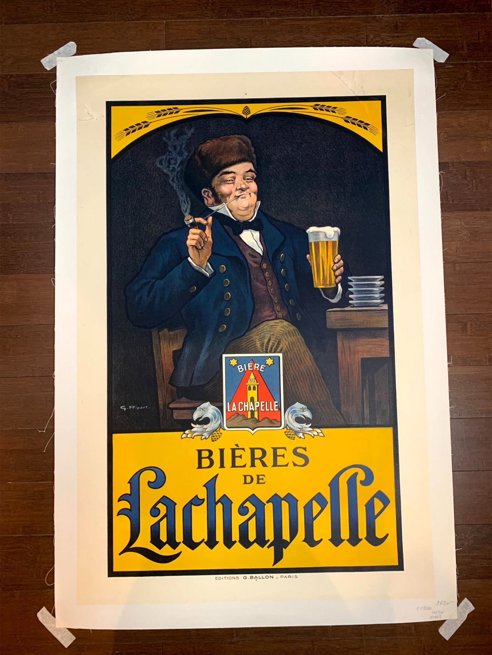 Bieres De LaChapelle - Art by G. Ripart (1926) 25x38 French Advertising Poster LB: Title: Bieres De LaChapelle - Art by G. Ripart (1926) 25x38 French Advertising Poster LB Description: Bieres De LaChapelle - Art by G. Ripart (1926) 25x38 French Advertising Poster LB Please refer to 
