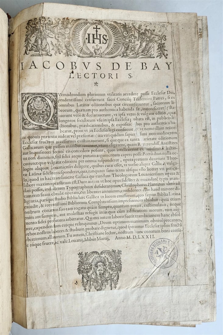 1603 BIBLE in FRENCH ILLUSTRATED FOLIO antique - 11