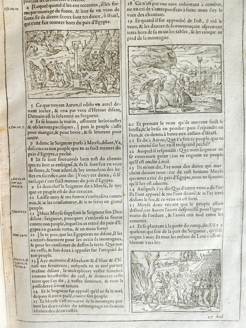 1603 BIBLE in FRENCH ILLUSTRATED FOLIO antique - 13