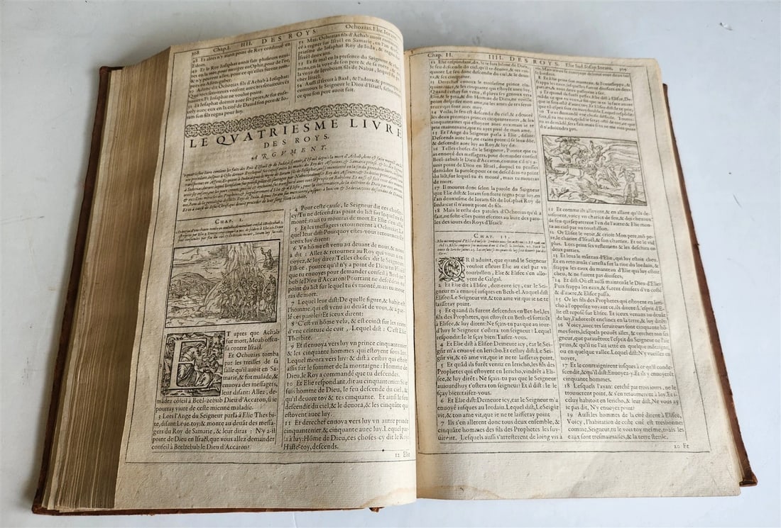 1603 BIBLE in FRENCH ILLUSTRATED FOLIO antique - 14
