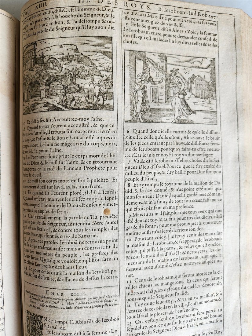 1603 BIBLE in FRENCH ILLUSTRATED FOLIO antique - 15