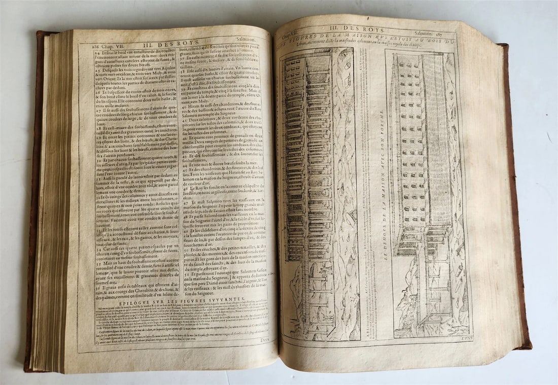 1603 BIBLE in FRENCH ILLUSTRATED FOLIO antique - 18